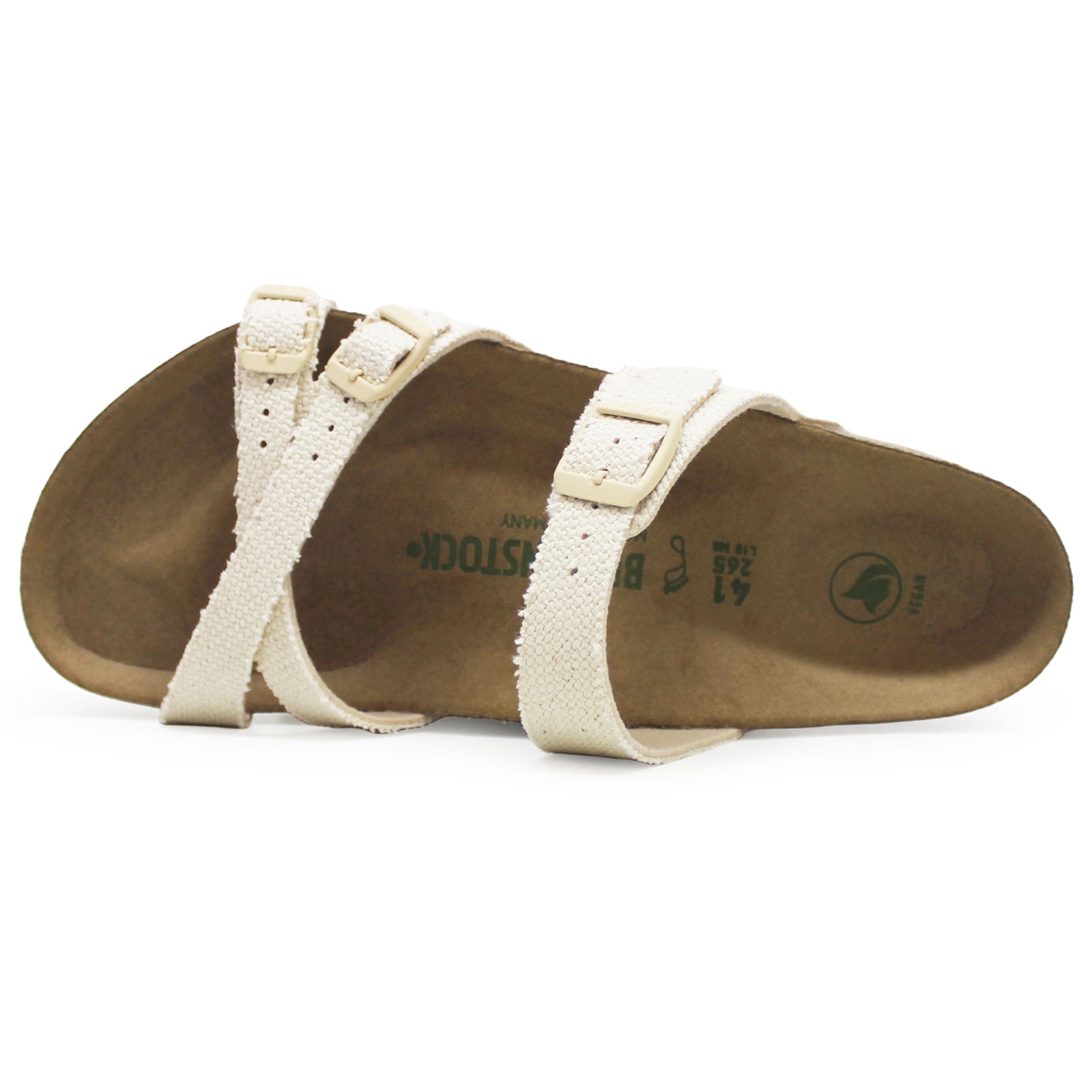 Birkenstock Franca Rivet Logo Textile Unisex Sandals#color_vegan canvas eggshell