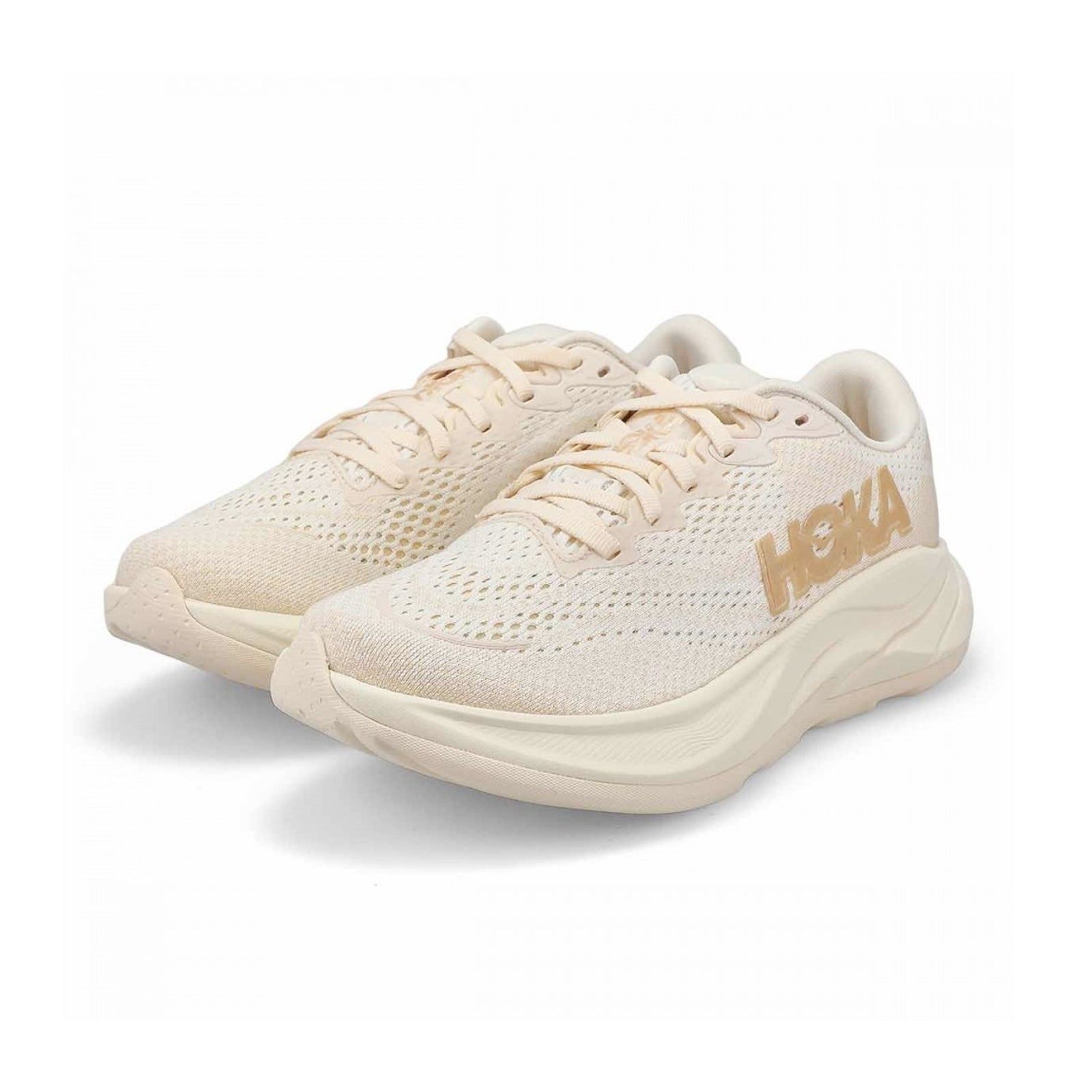 Hoka Rincon 4 Synthetic Textile Womens Trainers#color_vanilla birch