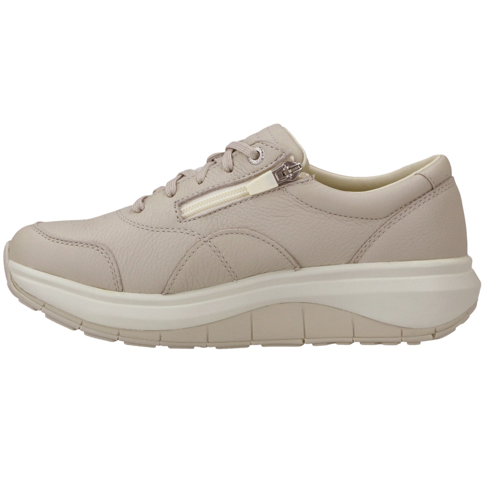 Joya Venice Zip Full Grain Leather Womens Shoes#color_light beige