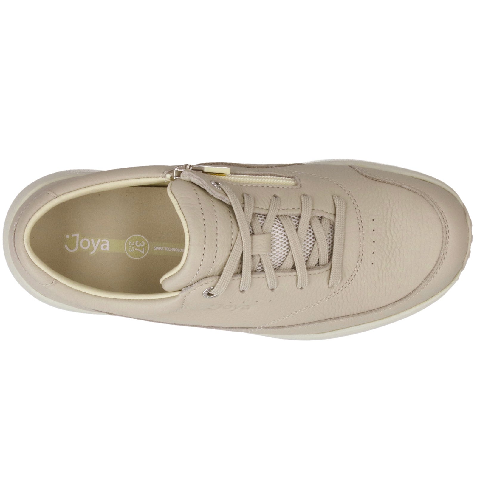 Joya Venice Zip Full Grain Leather Womens Shoes#color_light beige