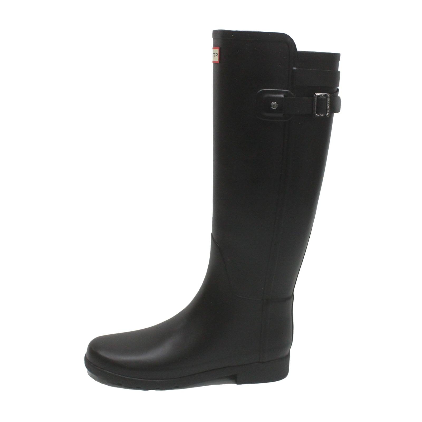 Hunter Original Tall Refined Strap Rubber Women's Black Boots - 6 UK - 39 EU - 8 US