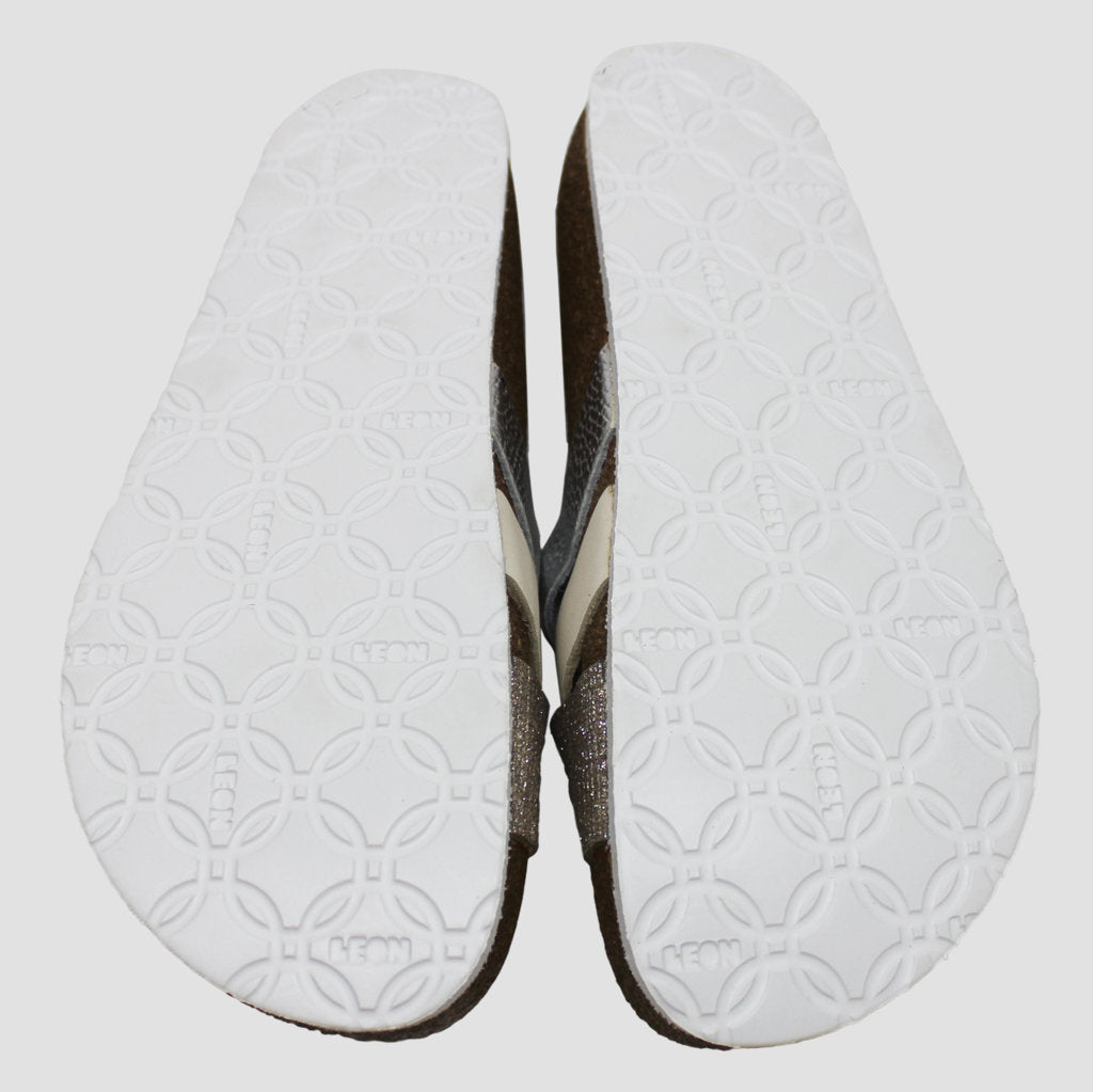 Leon 4201 Leather Slip-on Womens Sandals Mule Clogs - UK 7.5