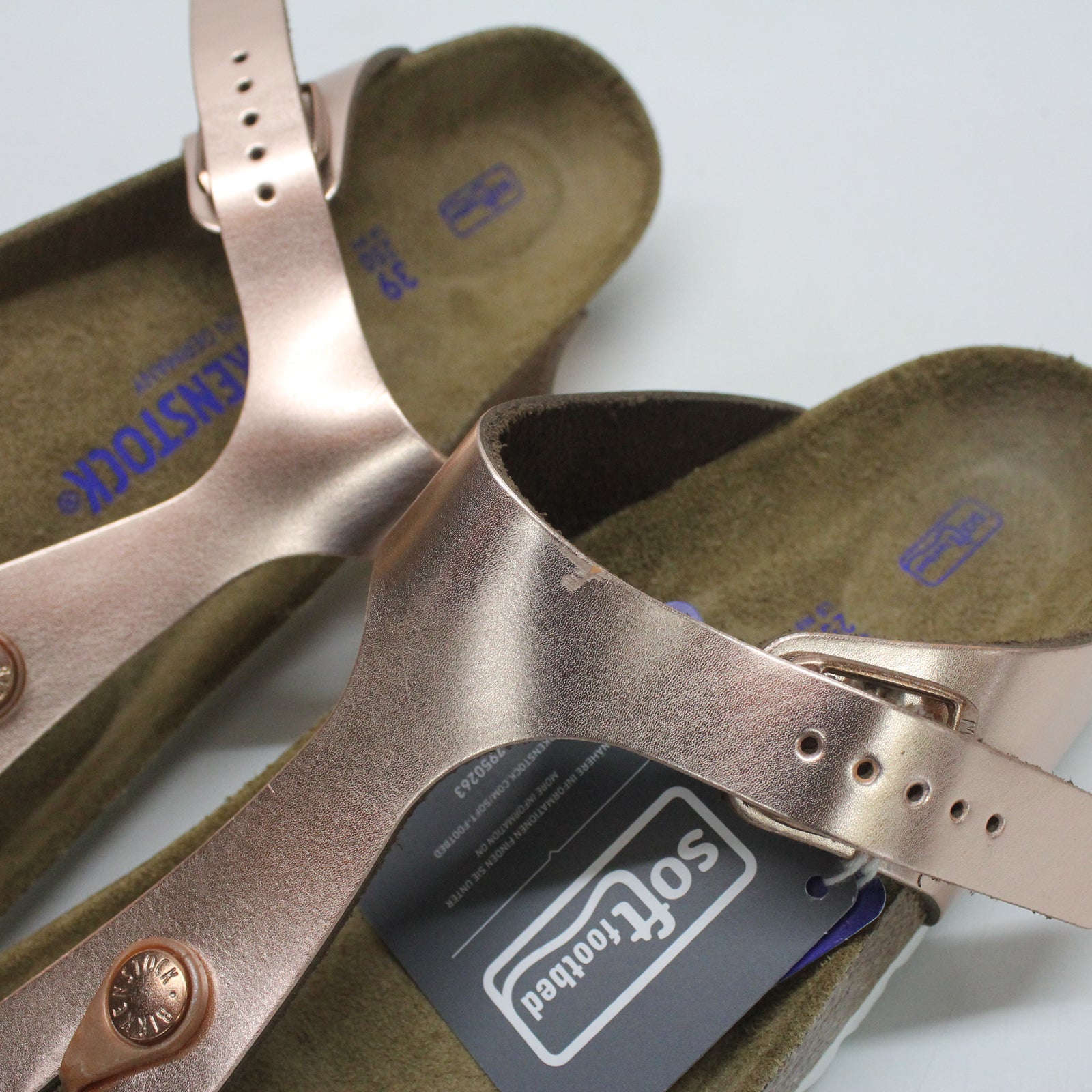 Birkenstock Gizeh 1005048 Leather Womens Sandals - Metallic Copper - 39#color_metallic copper