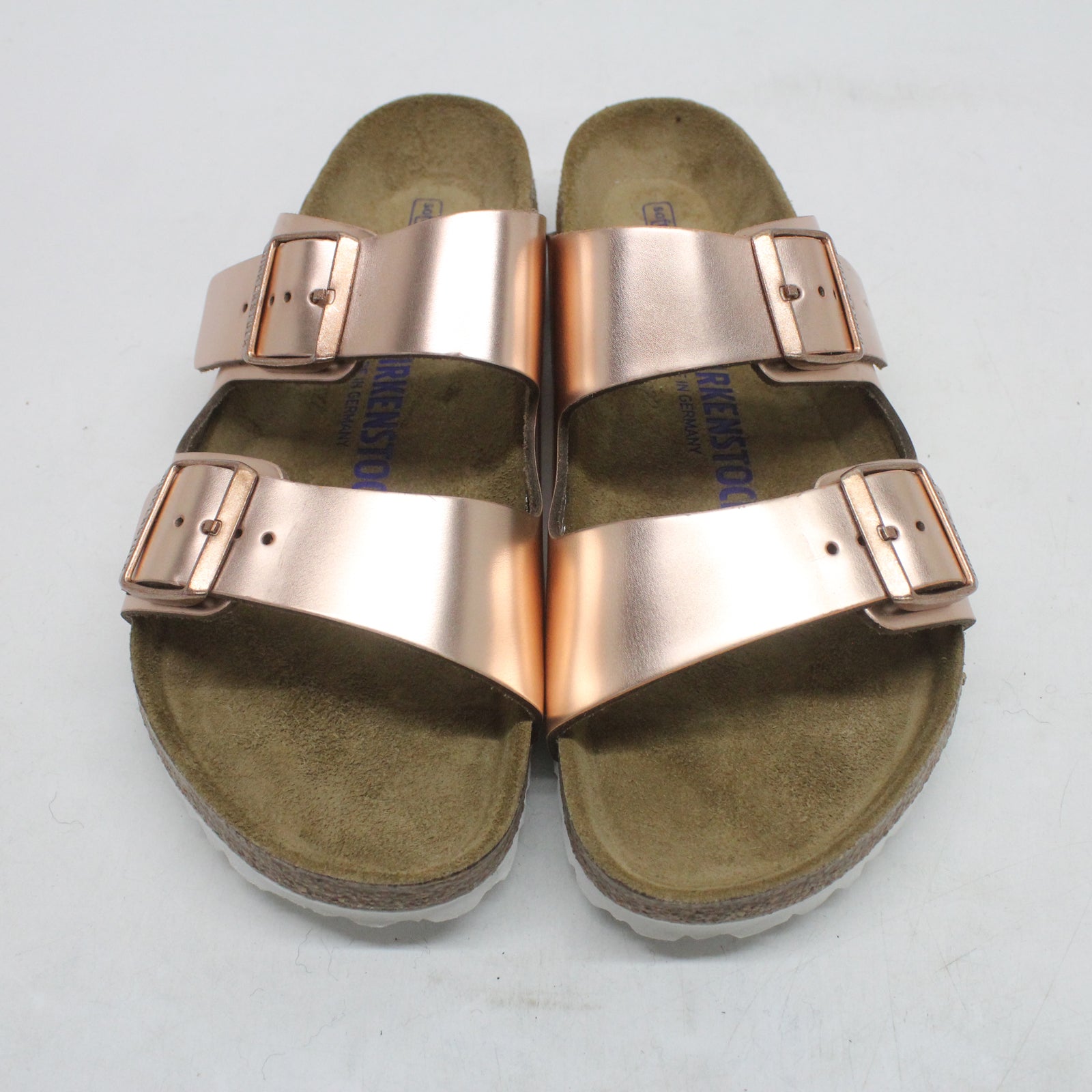 Birkenstock Arizona 952091 Leather Womens Sandals - Metallic Copper - 39#color_metallic copper