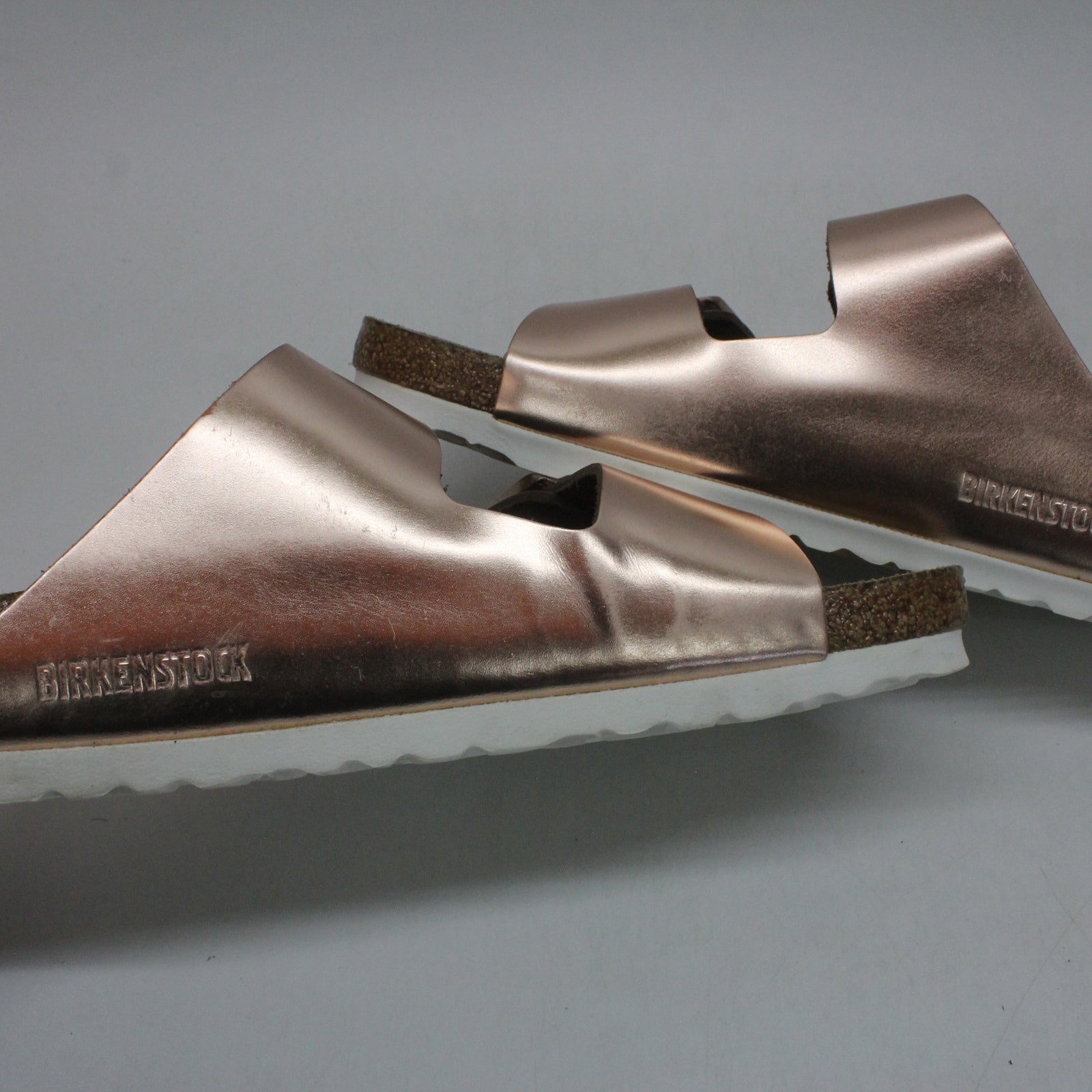 Birkenstock Arizona 952091 Leather Womens Sandals - Metallic Copper - 39#color_metallic copper