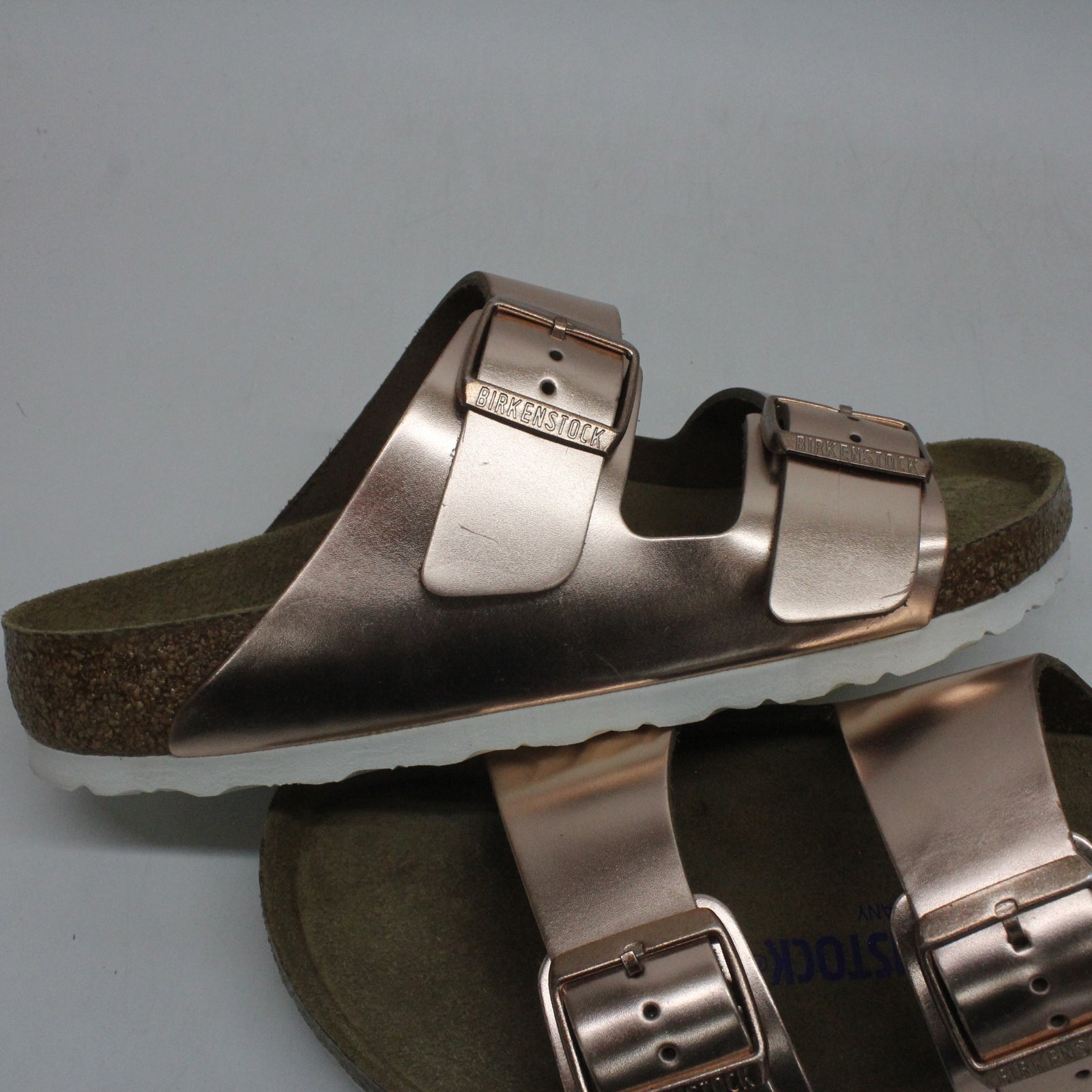 Birkenstock Arizona 952091 Leather Womens Sandals - Metallic Copper - 39#color_metallic copper