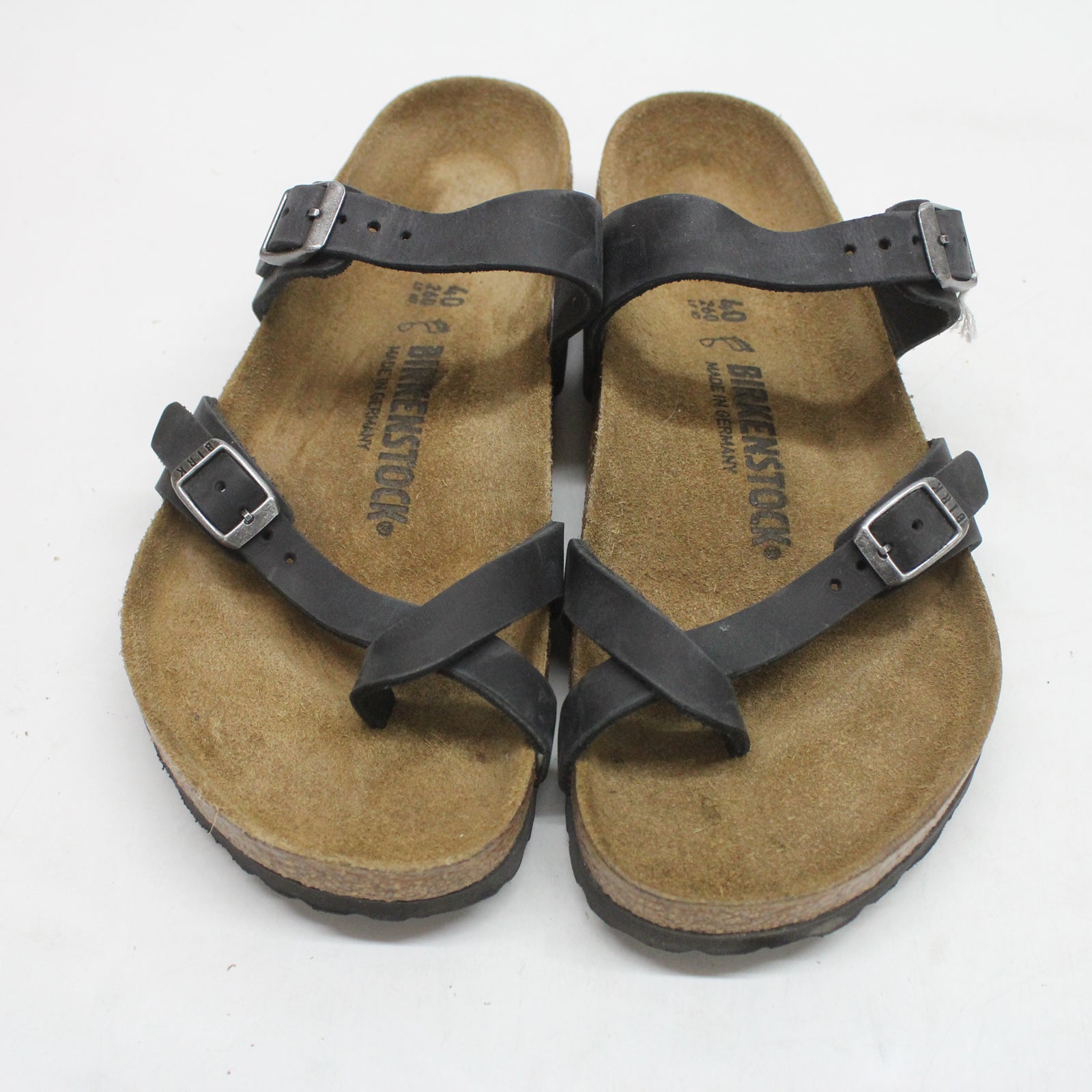 Birkenstock Mayari 171481 Oiled Leather Unisex Sandals - Black - 40#color_black