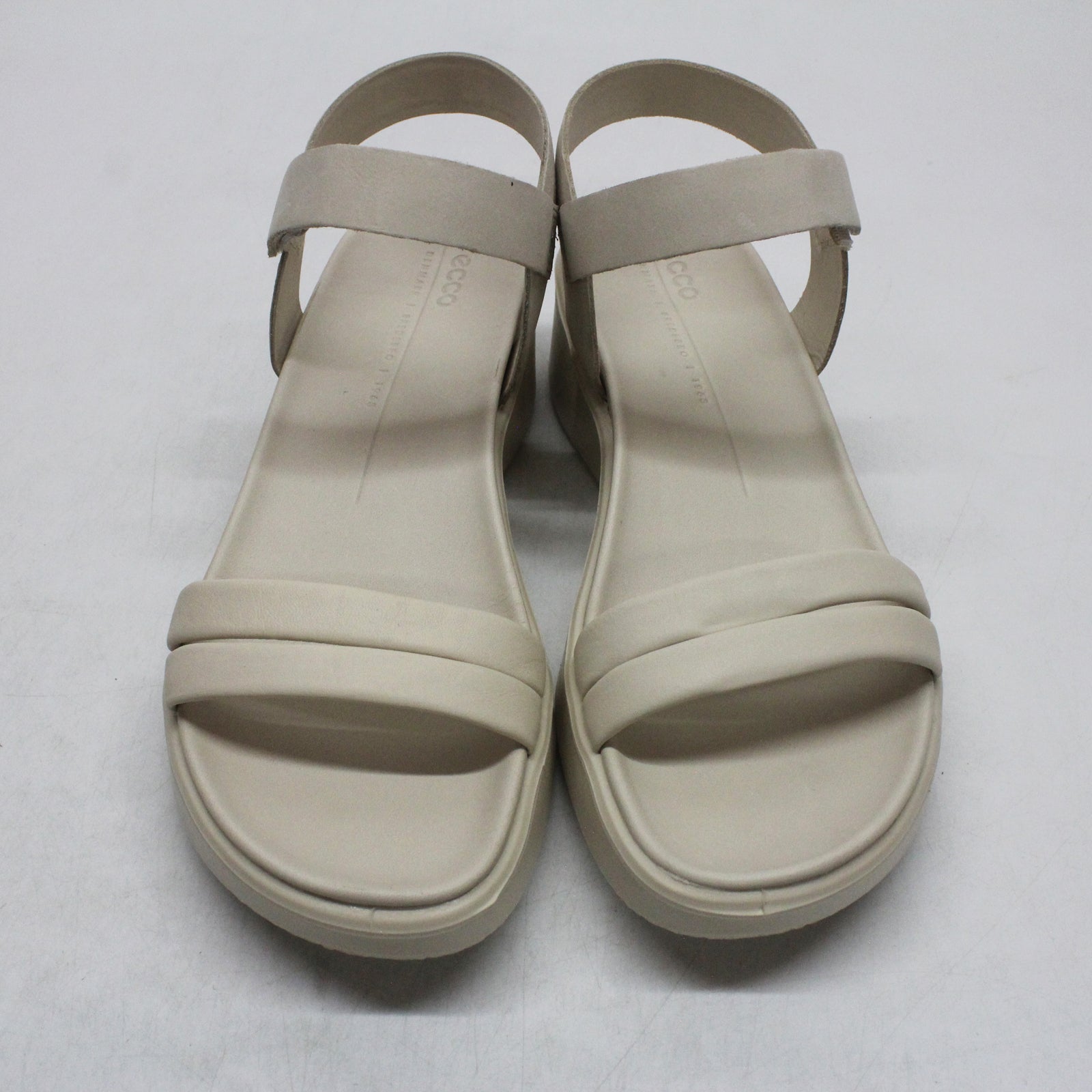 Ecco Flowt Wedge LX 273303-59113 Leather Womens Sandals - Limestone - 38#color_limestone