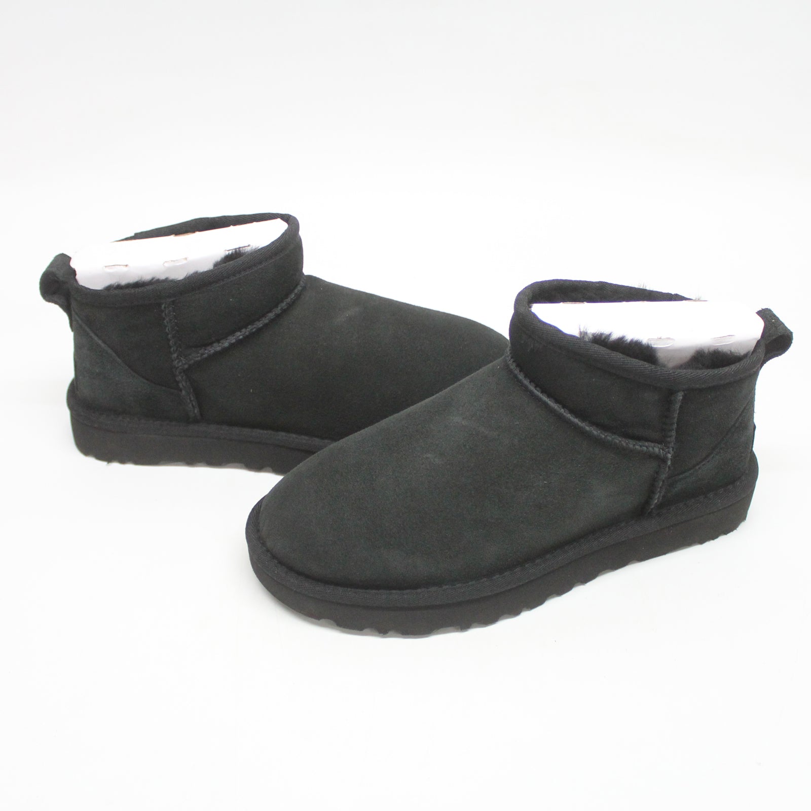 Ugg Classic Ultra Mini 1116109 Suede Womens Boots - Black - 38#color_black