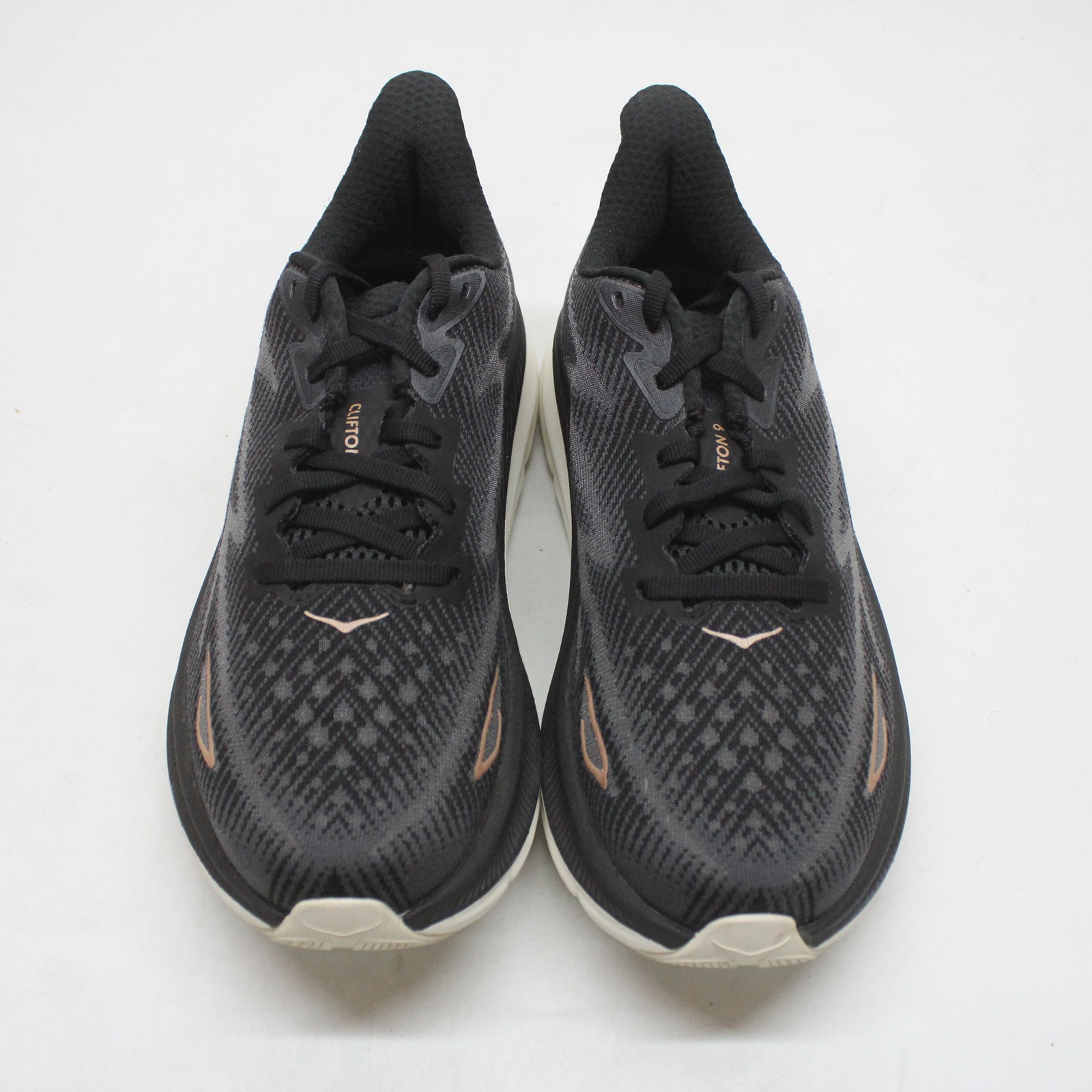 Hoka Clifton 9 1127896-BRGL Textile Womens Trainers - Black Rose Gold - 6.5#color_black rose gold