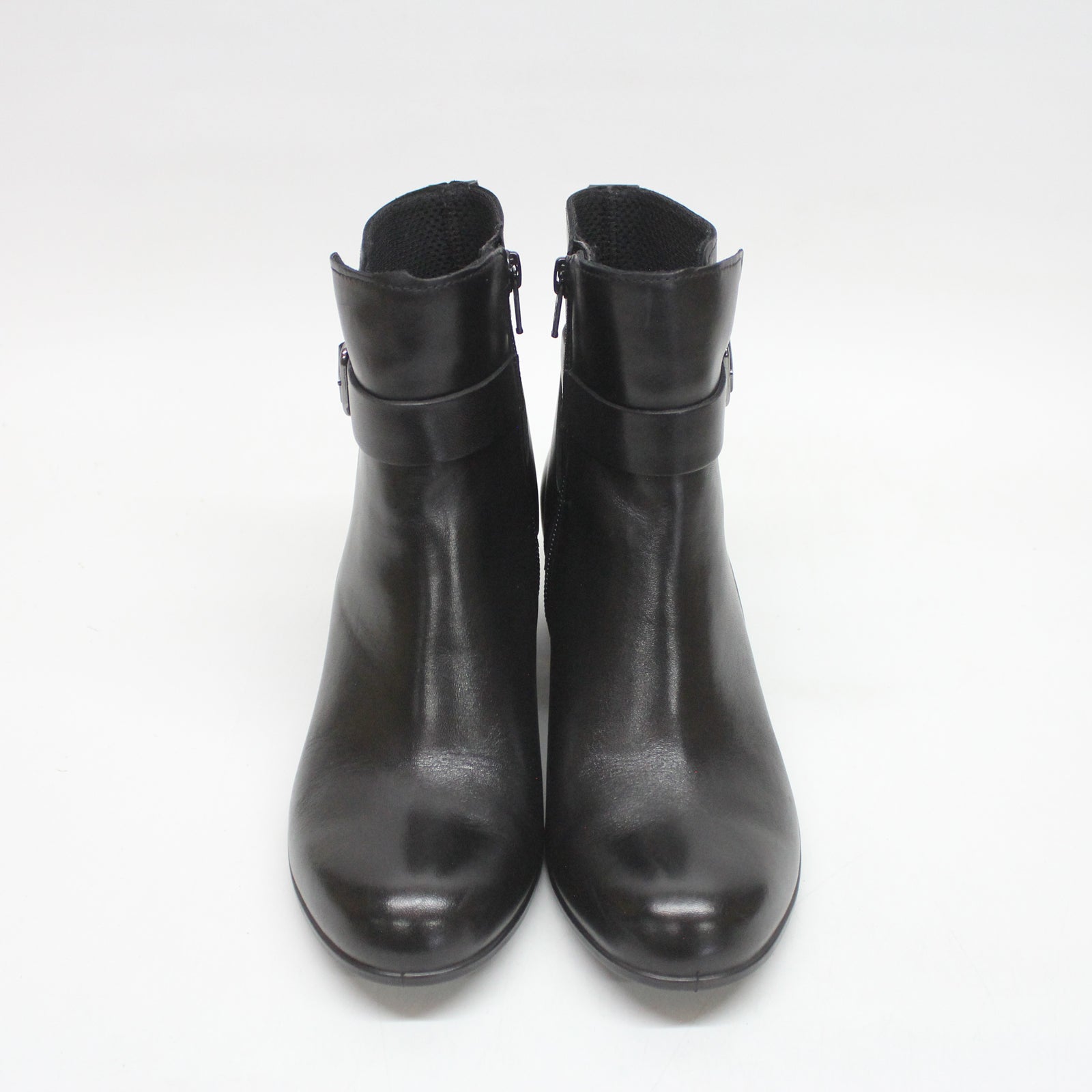 Ecco Dress Classic 35 209913 Full Grain Leather Women's Black Zip Up Boots
