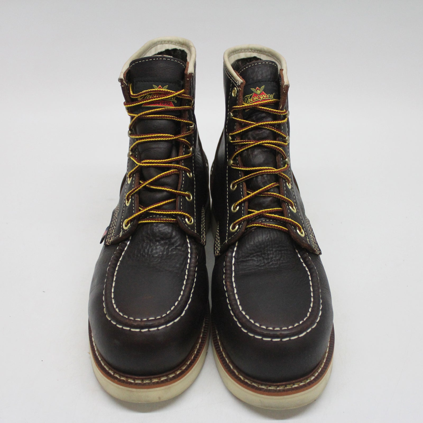 Thorogood 6 Inch Moc Toe Maxwear Wedge Safety 804-3600D Leather Mens Boots - Briar Pitstop - 42#color_briar pitstop