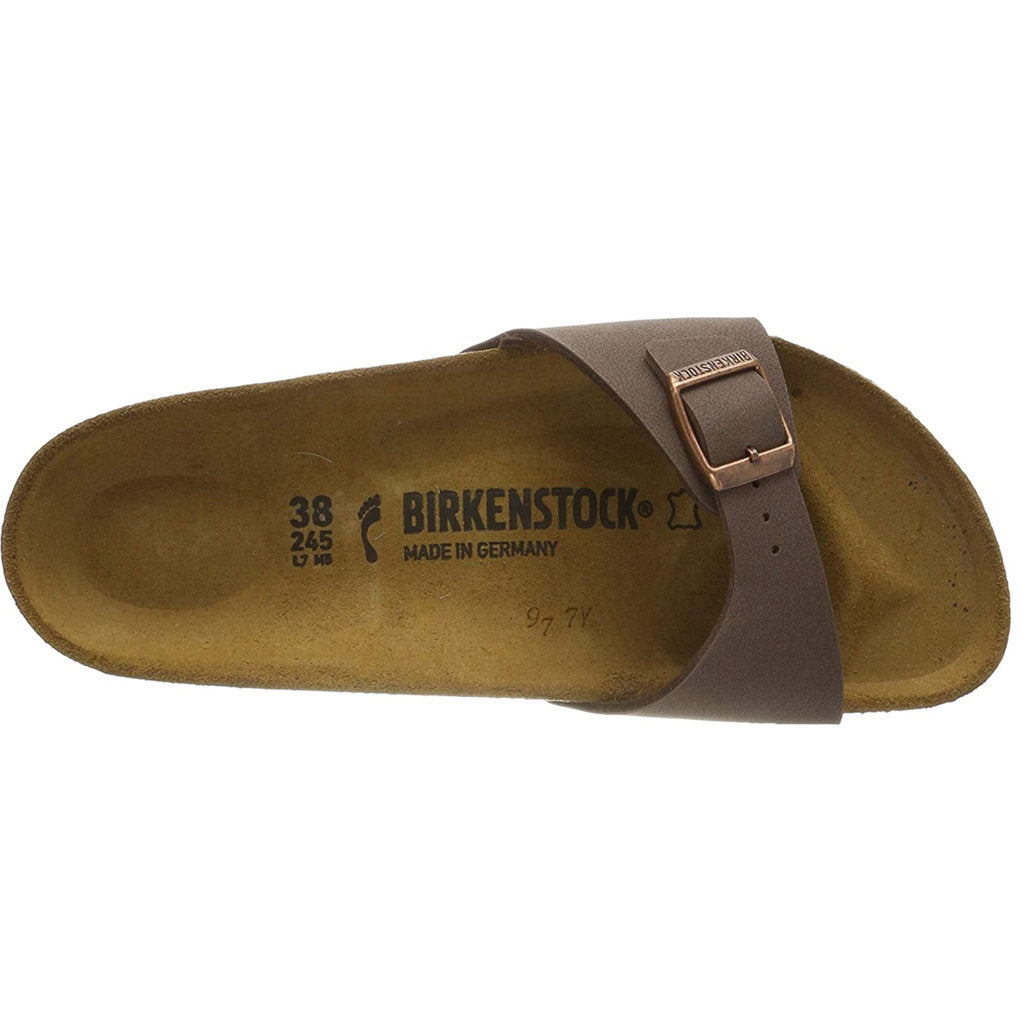 Birkenstock Madrid Birko-Flor Nubuck Unisex Slide Sandals#color_Mocca