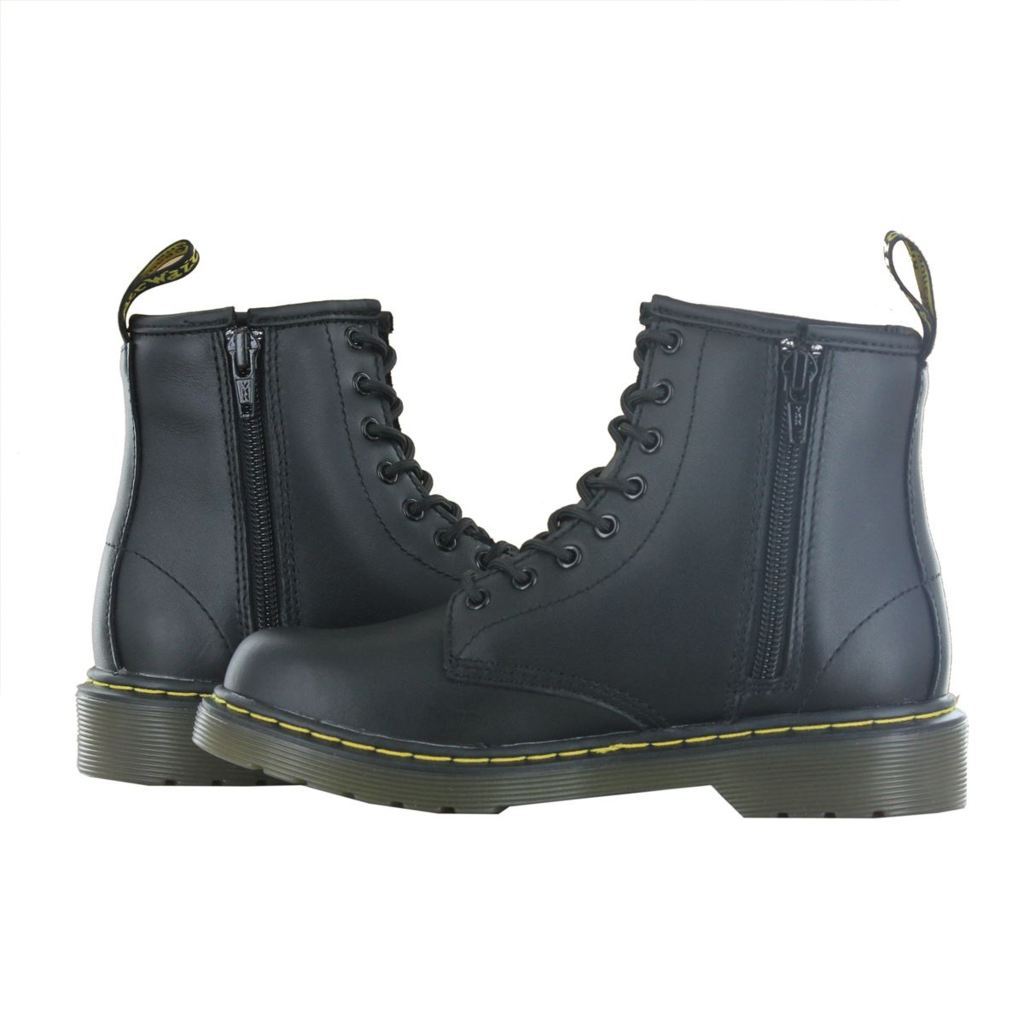 Dr. Martens Delaney Black Leather Kids Boots - 15382001#color_black