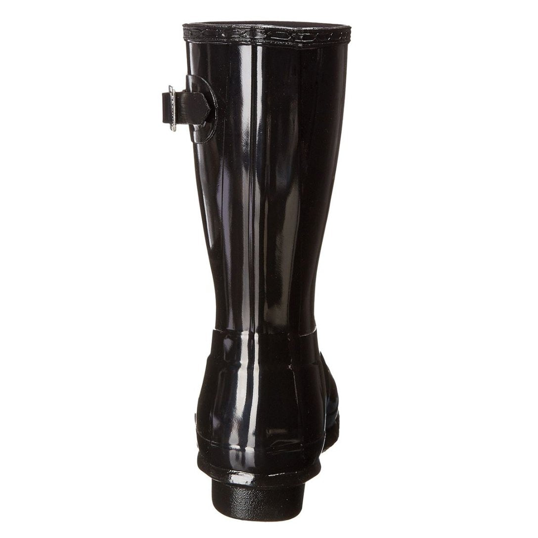 Hunter Original Gloss Rubber Women's Short Wellington Boots#color_black