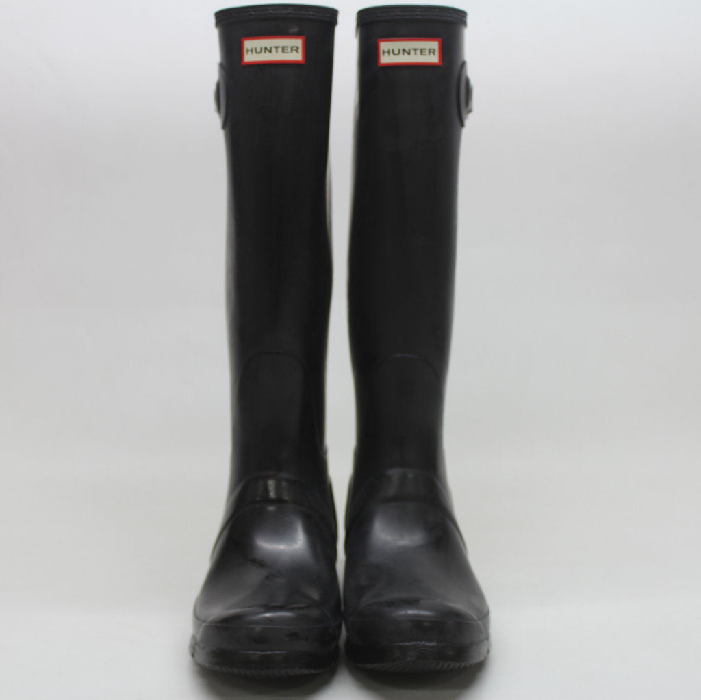 Hunter Original Tall Gloss Black Wellies Womens Rainboots - UK 8