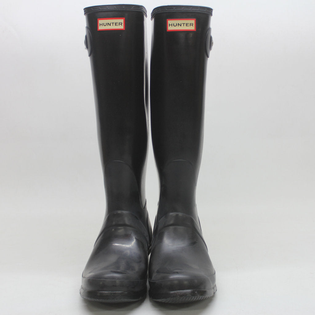 Hunter Original Tall Gloss Black Wellies Womens Rainboots - UK 8