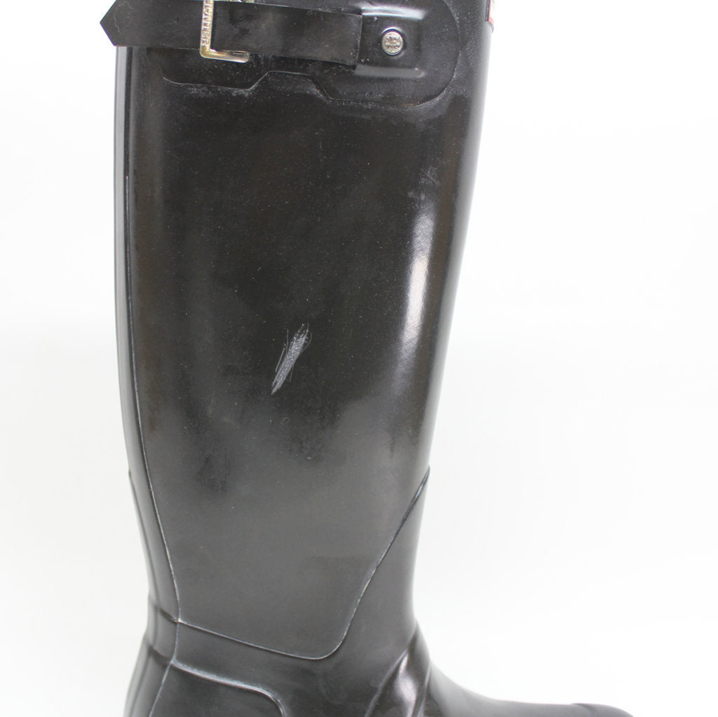 Hunter Original Tall Gloss Black Wellies Womens Rainboots - UK 7