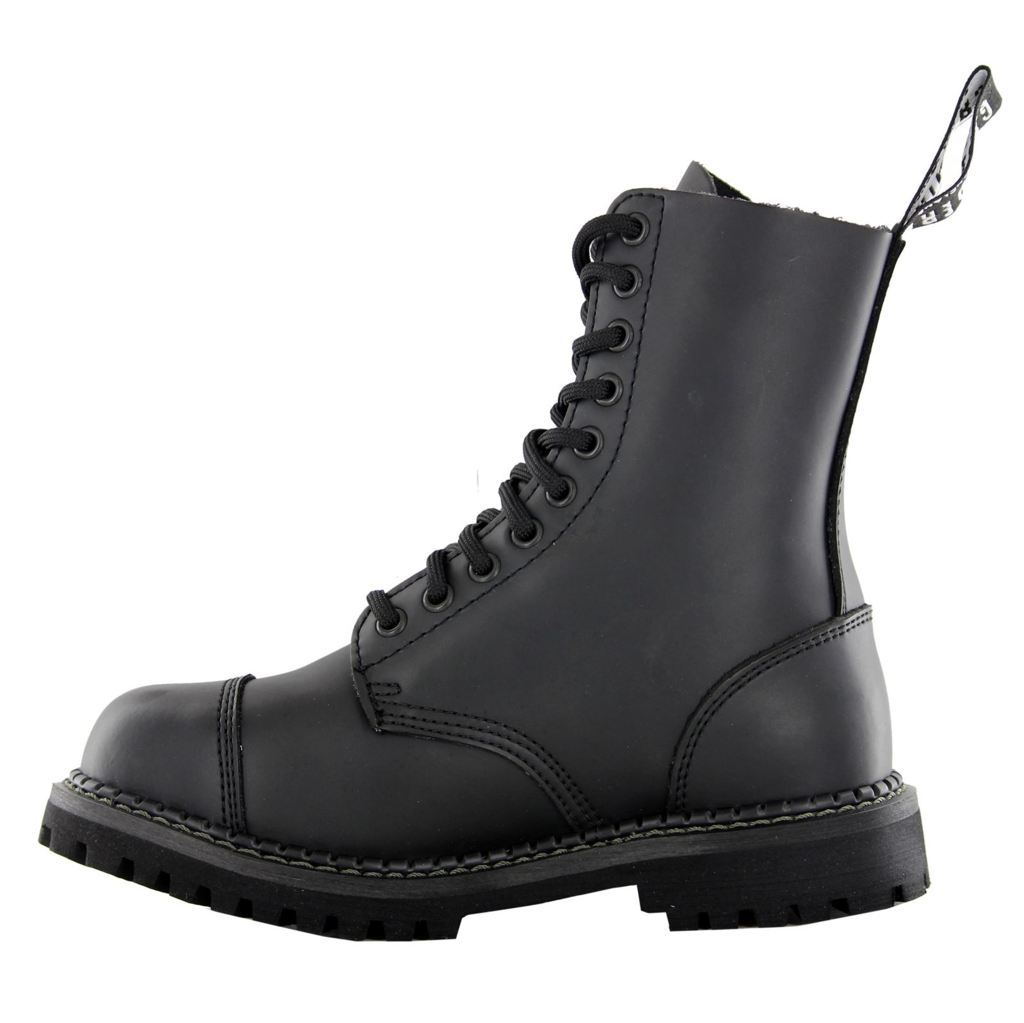 Grinders Stag CS Leather Unisex Boots#color_black