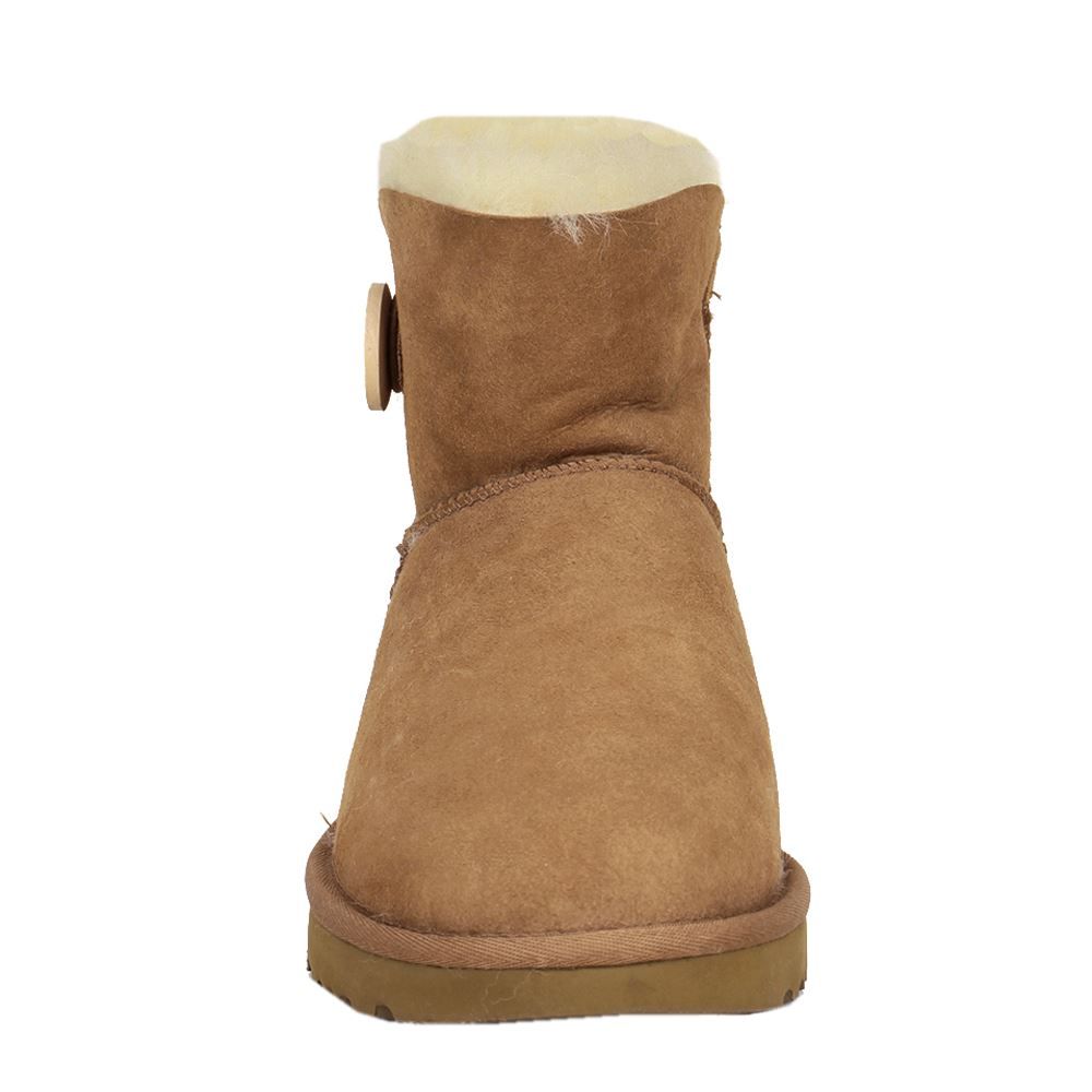 UGG Mini Bailey Button II Suede Sheepskin Women's Winter Boots#color_chestnut