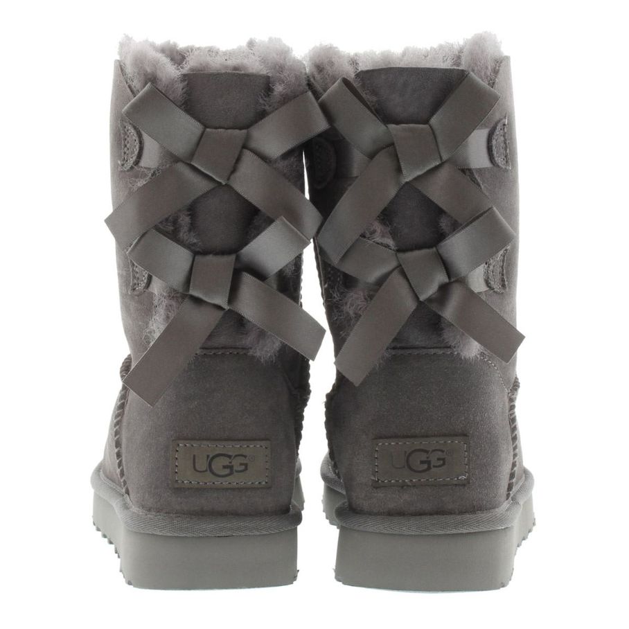 UGG Bailey Bow II Water Resistant Suede Sheepskin Women's Winter Boots#color_grey