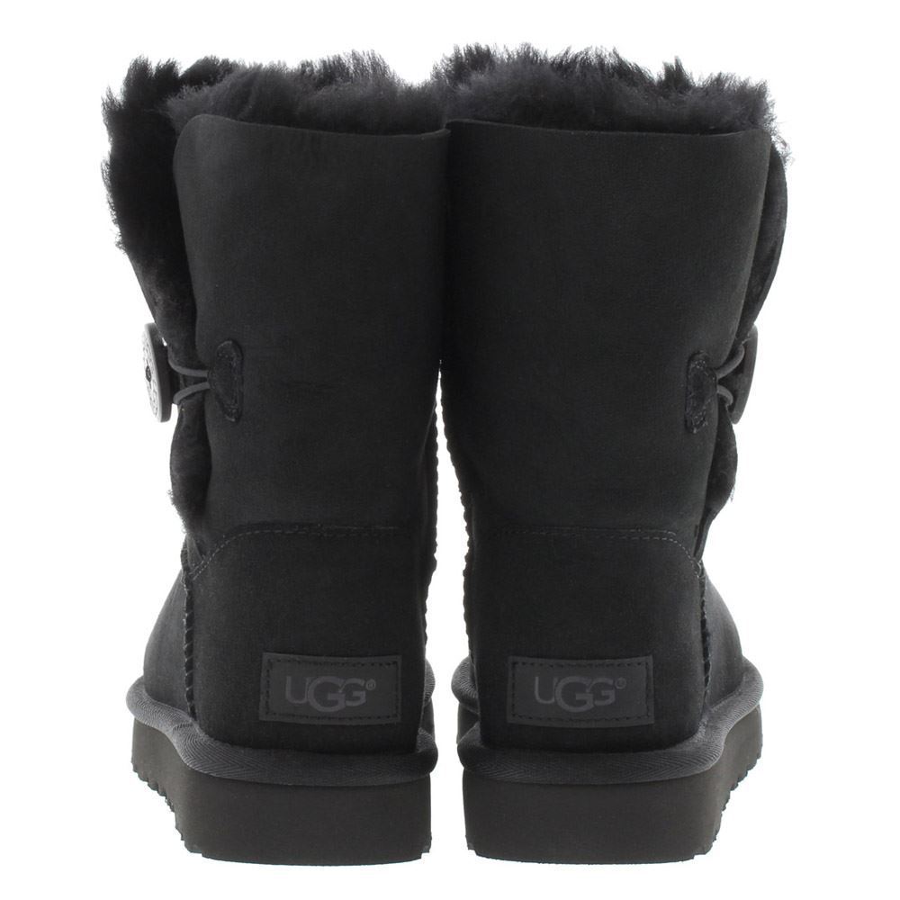 UGG Short Bailey Button II Suede Sheepskin Women's Winter Boots#color_black