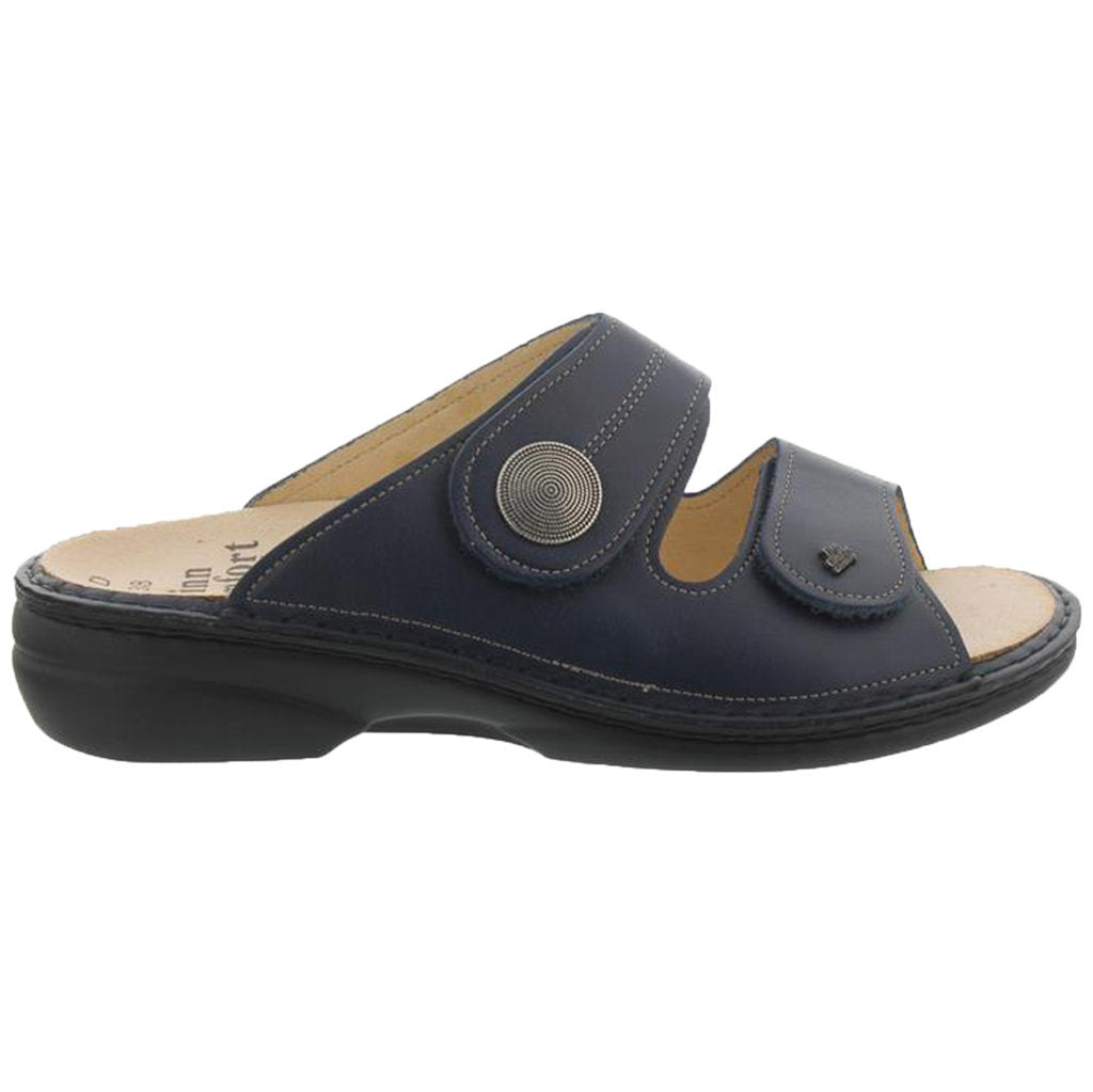 Finn Comfort Sansibar Leather Women's Slip-On Sandals#color_Blue