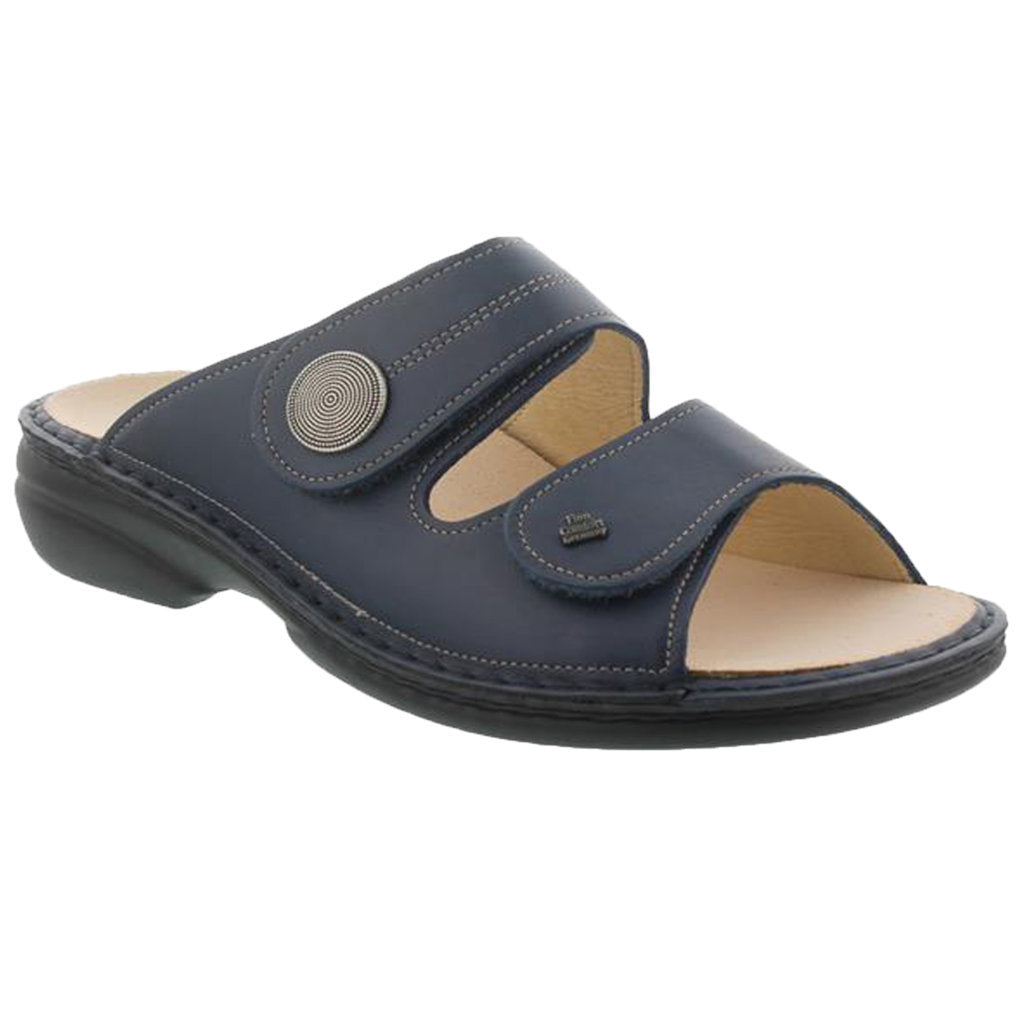 Finn Comfort Sansibar Leather Women's Slip-On Sandals#color_Blue