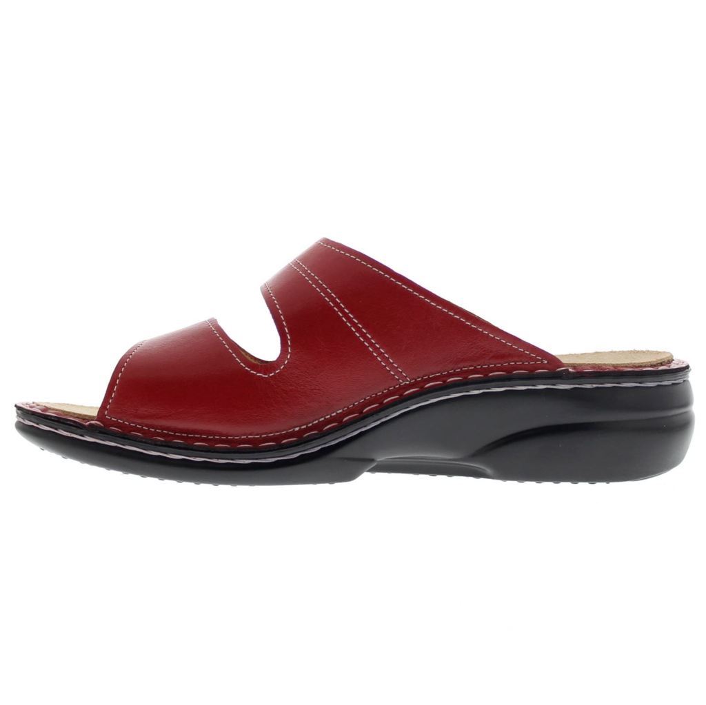Finn Comfort Sansibar Leather Women's Slip-On Sandals#color_red