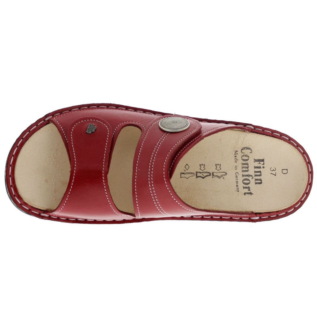 Finn Comfort Sansibar Leather Women's Slip-On Sandals#color_red