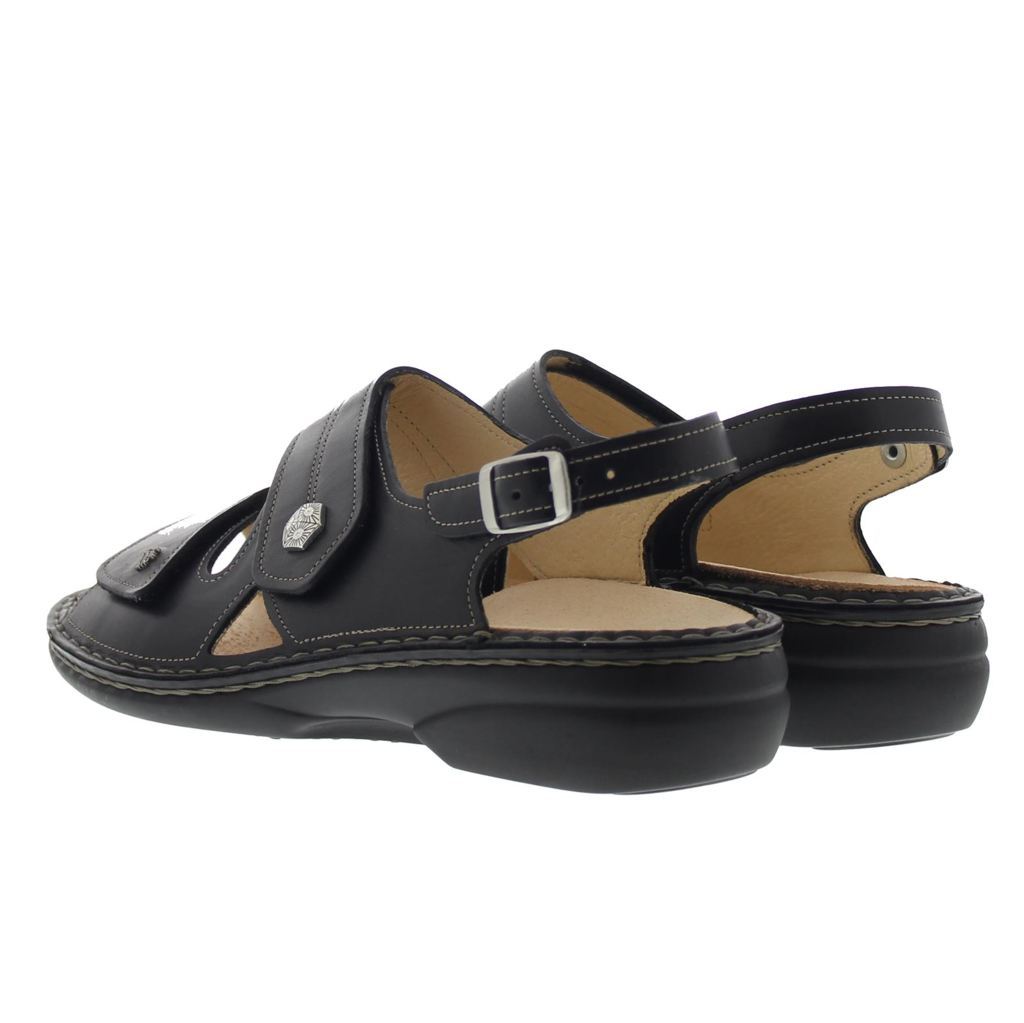 Finn Comfort 2560 Milos Nappaseda Black Womens Sandals#color_black