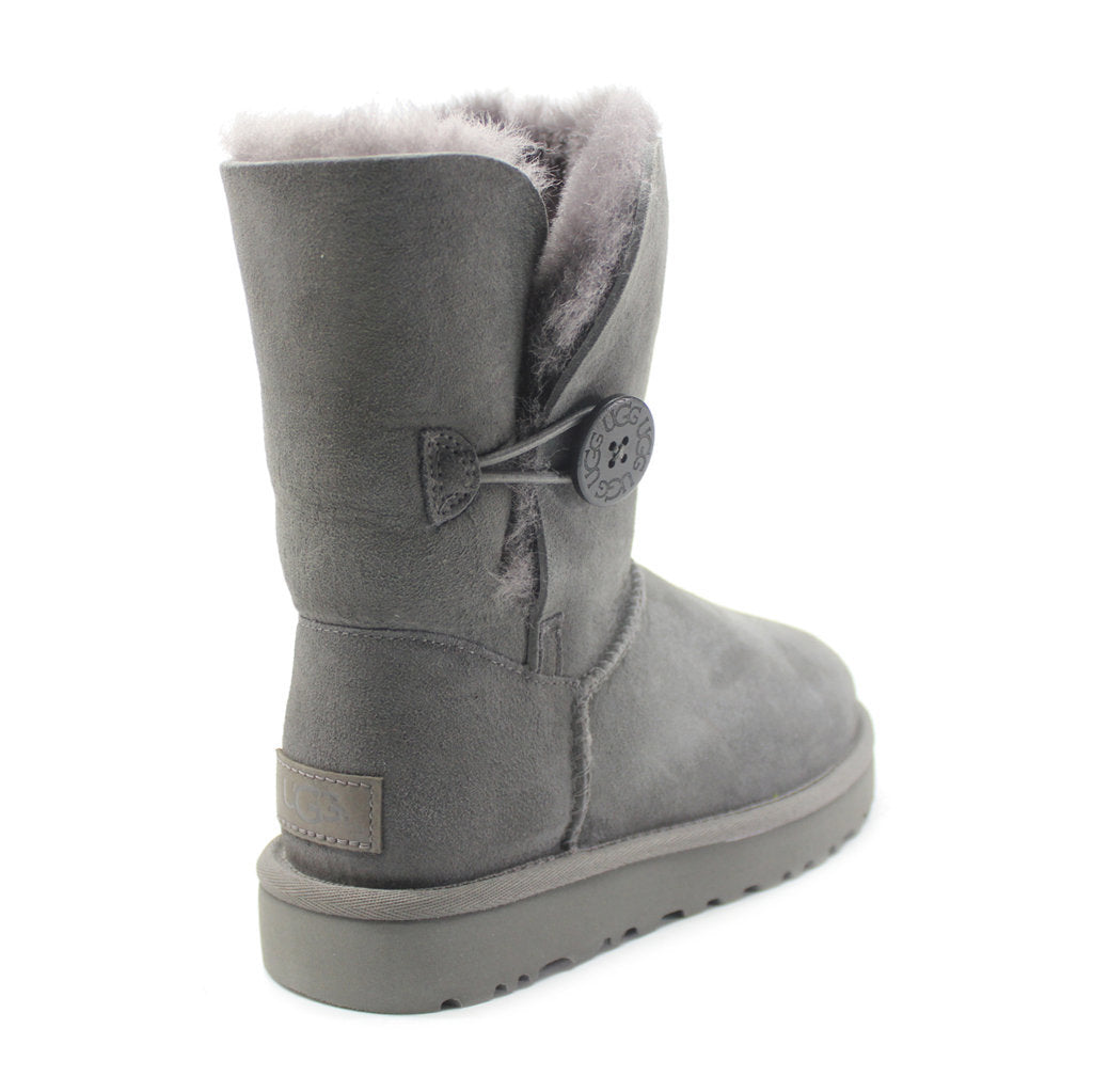 UGG Short Bailey Button II Suede Sheepskin Women's Winter Boots#color_grey