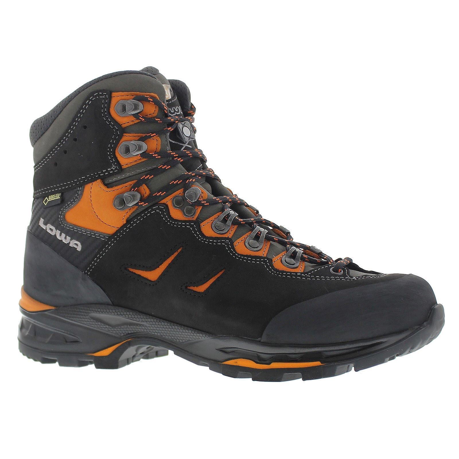 Lowa Camino GTX Nubuck Leather Men's Hiking Boots#color_black orange