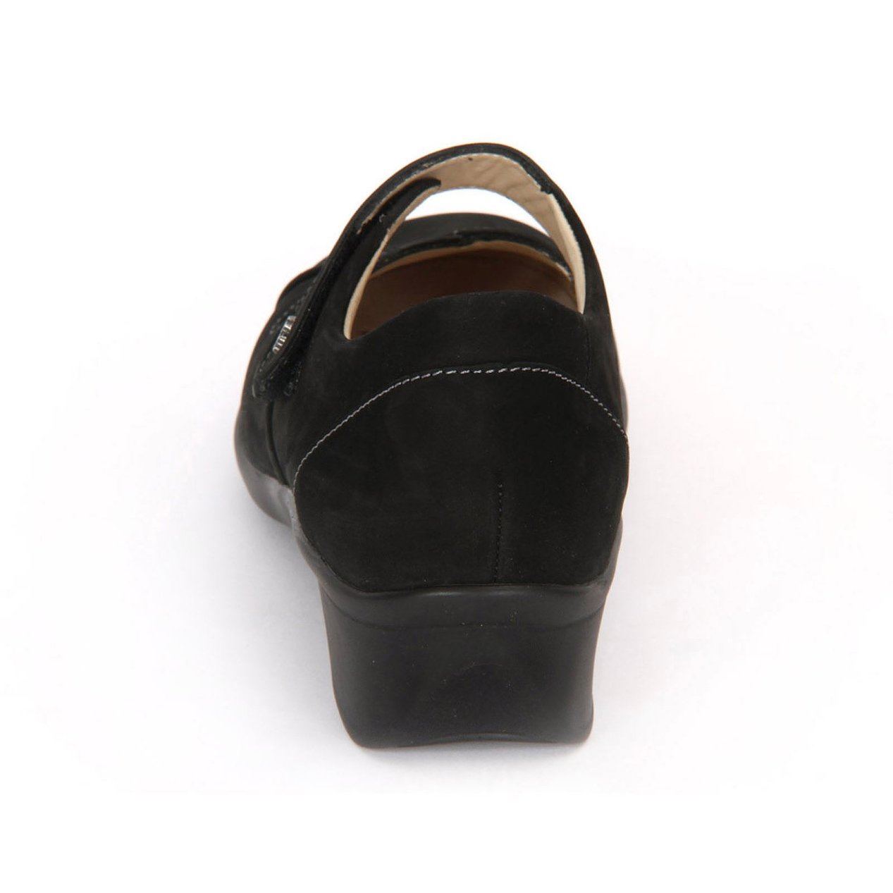 Finn Comfort Aquila Nubuck Leather Women's Mary Jane Shoes#color_black
