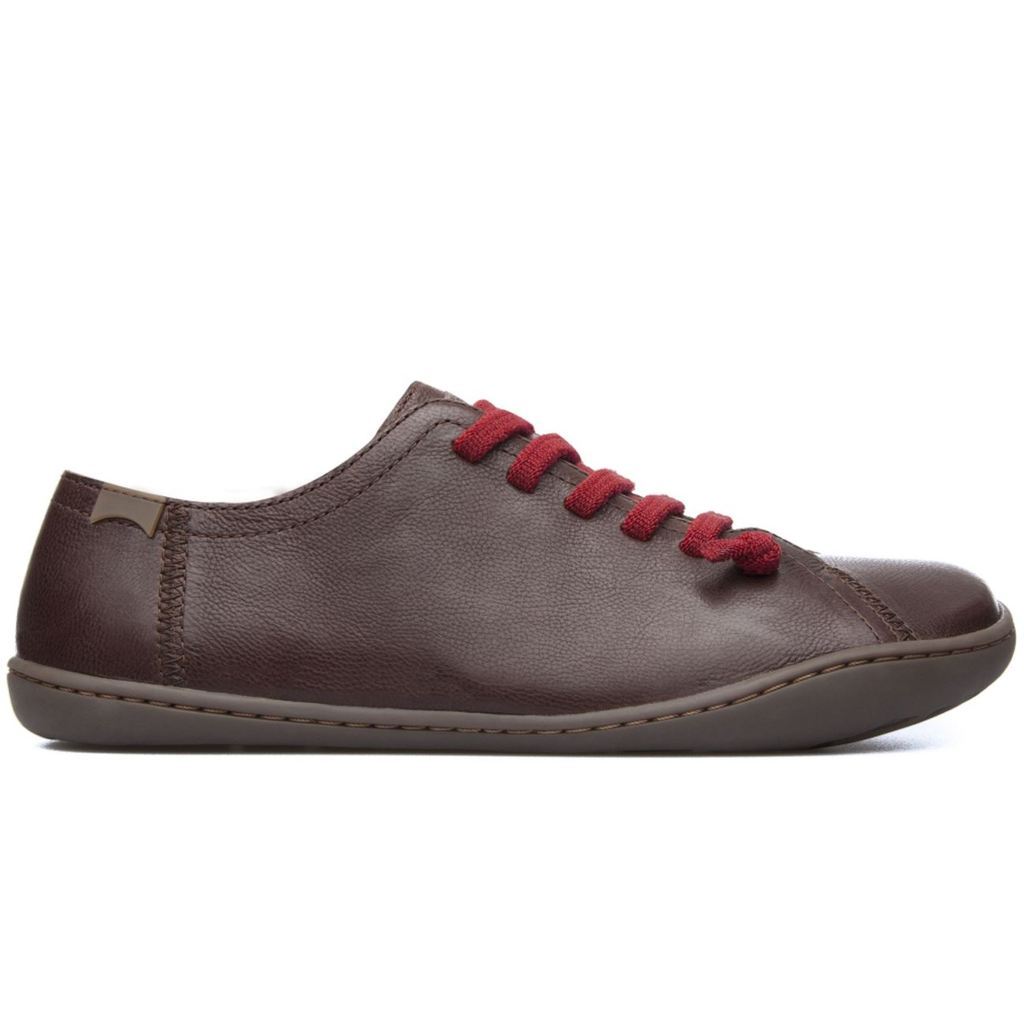 Camper Peu Calfskin Leather Women's Barefoot Trainers#color_dark brown