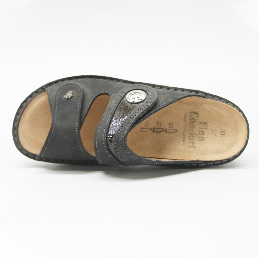 Finn Comfort Mira Black Buggy Womens Leather Sandals - UK 4