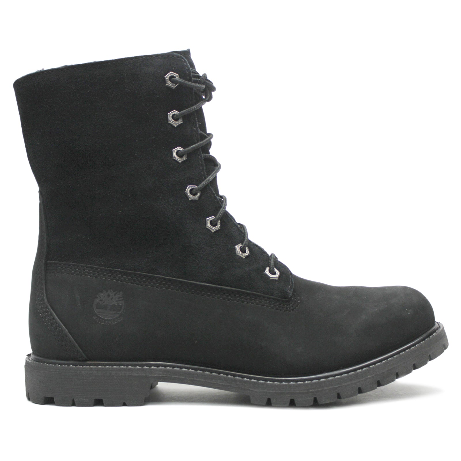 Timberland Authentics 6 Inch Teddy Fleece Black Womens Boots#color_black