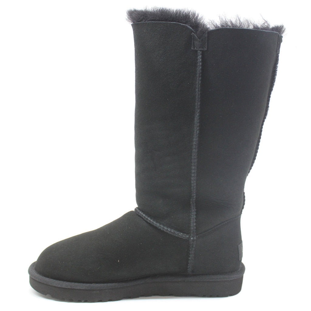 UGG Bailey Button Triplet II Suede Sheepskin Women's Tall Snow Boots#color_black