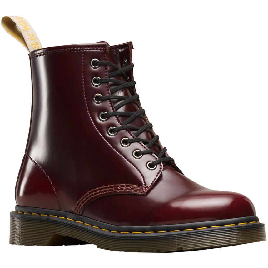 Dr.Martens Womens Vegan 1460 8-Eyelet Synthetic Leather Boots#color_cherry red