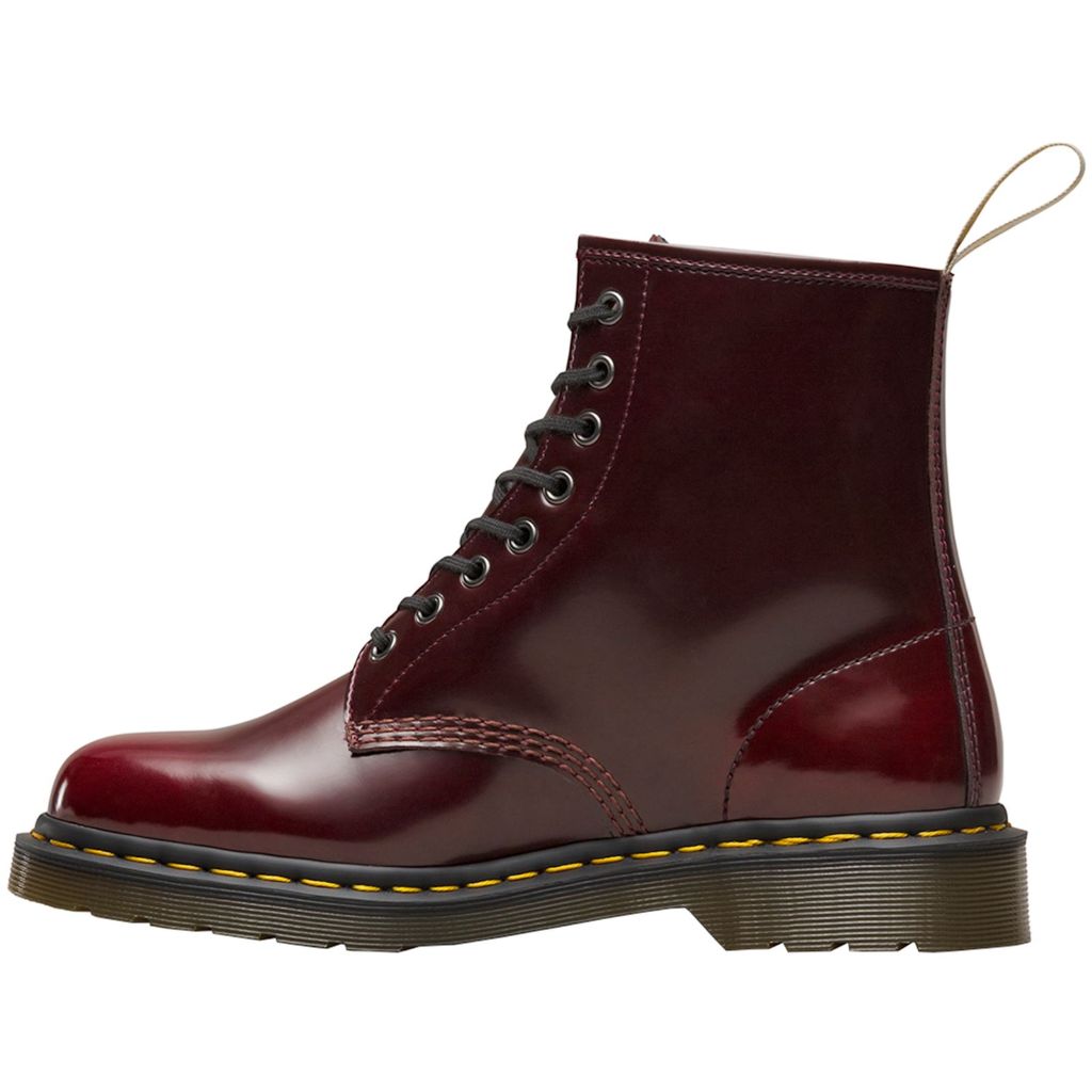 Dr.Martens Womens Vegan 1460 8-Eyelet Synthetic Leather Boots#color_cherry red