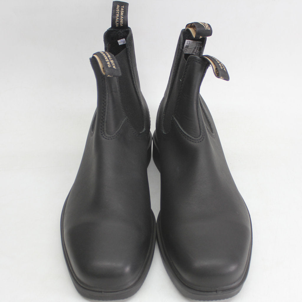Blundstone 063 Black Unisex Leather Slip-On Square-toe Chelsea Boots - UK 10