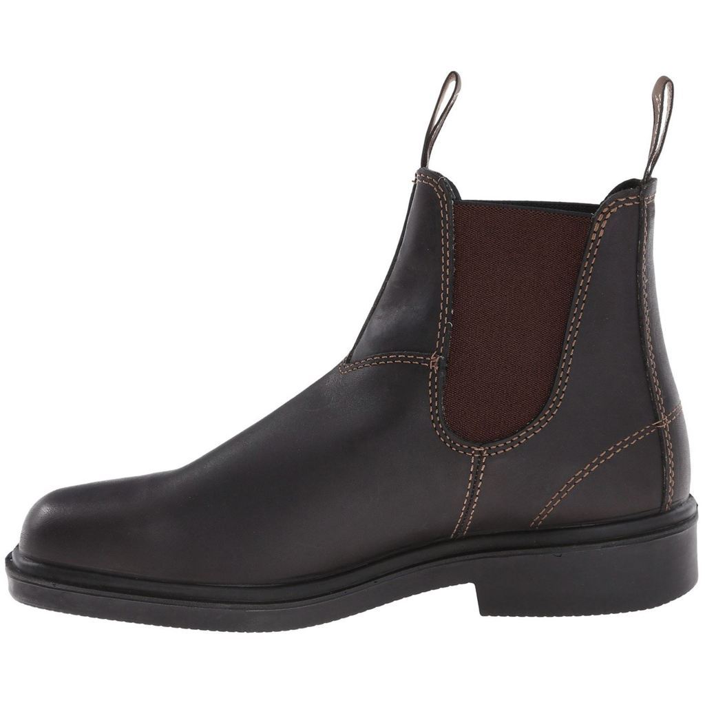 Blundstone 062 Stout Brown Unisex Leather Square-toe Ankle Slip-on Chelsea Boots - UK 8