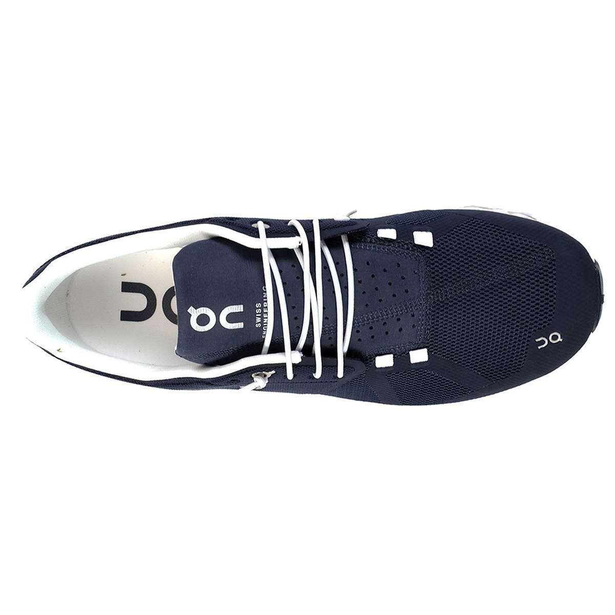 On Running Cloud Navy White Men's Mesh Low-Top Trainers#color_navy white
