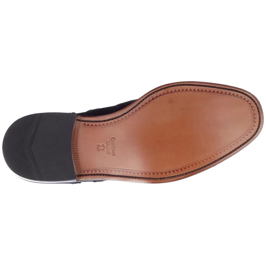 Loake 202 Polished Leather Men's Brogue Shoes#color_black
