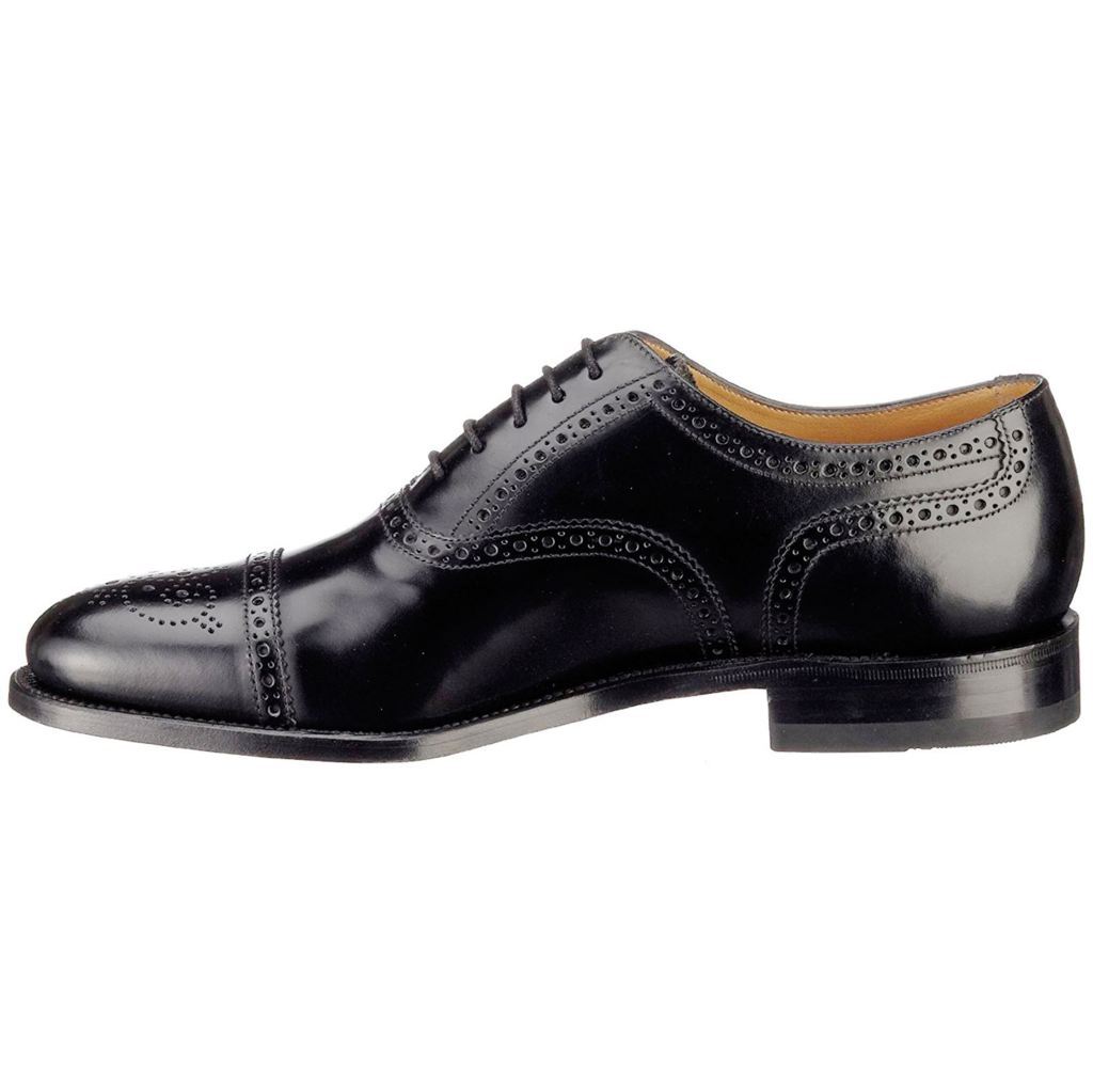 Loake 201 Polished Leather Men's Brogue Shoes#color_black