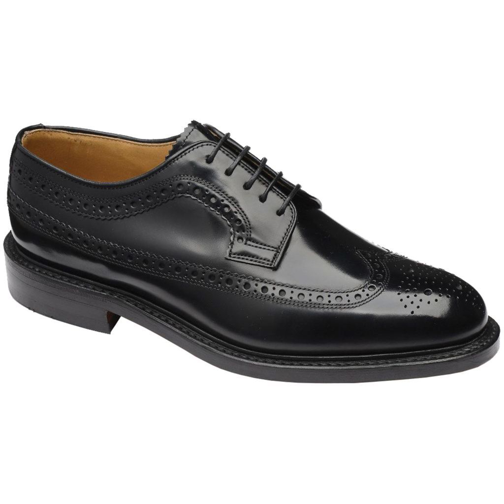 Loake Royal Polished Leather Men's Brogue Shoes#color_black