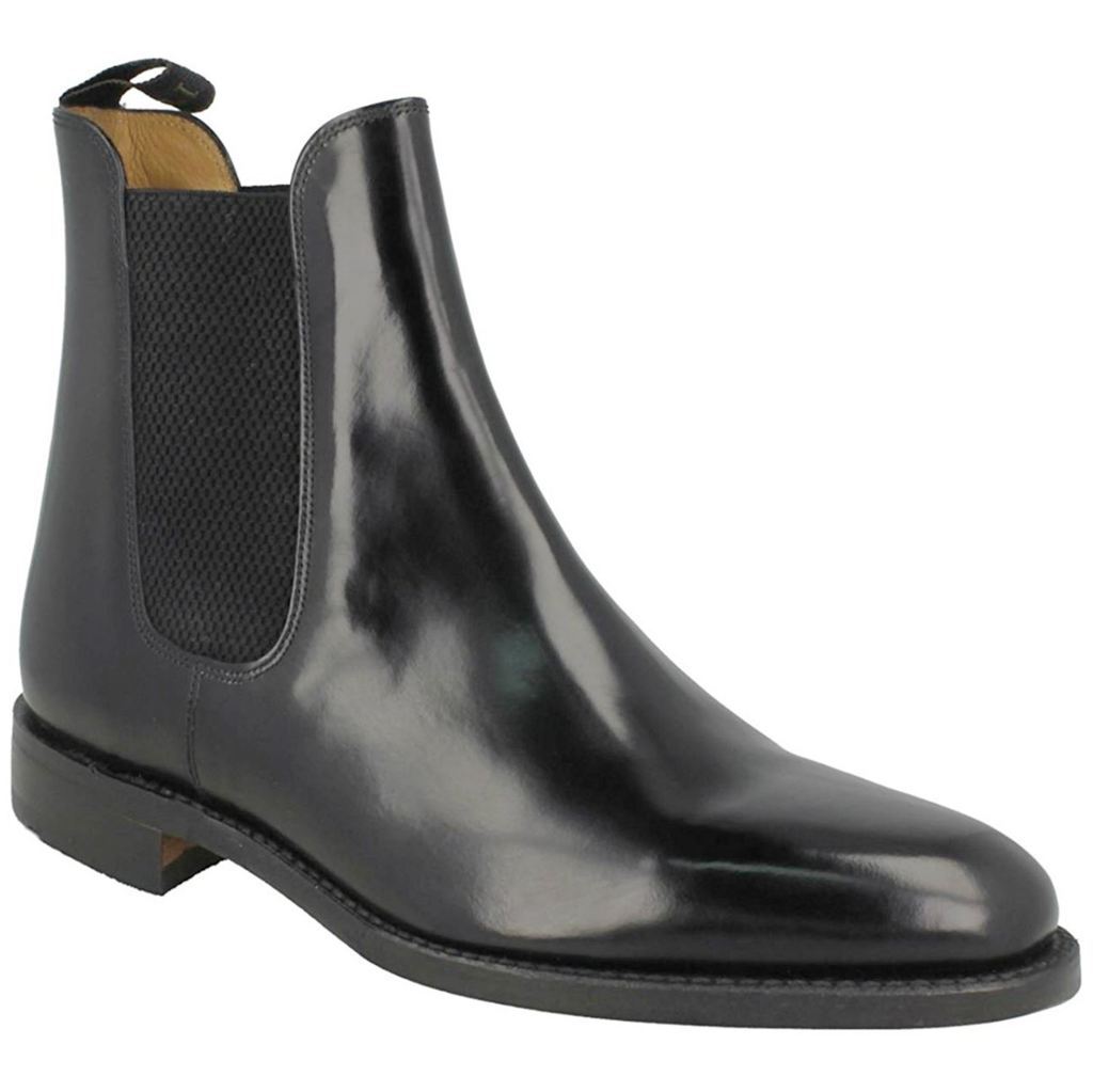 Loake 290 Polished Leather Men's Chelsea Boots#color_black