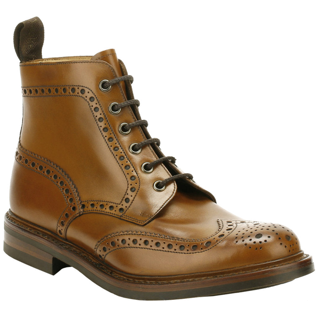 Loake Bedale Burnished Leather Men's Brogue Derby Boots#color_tan