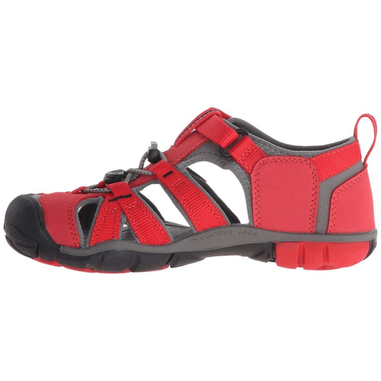 Keen Seacamp II CNX Synthetic Kids Sandals#color_racing red gargoyle