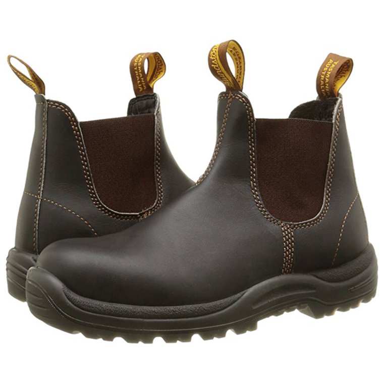 Blundstone 192 Leather Unisex Safety Toe Chelsea Boots#color_stout brown